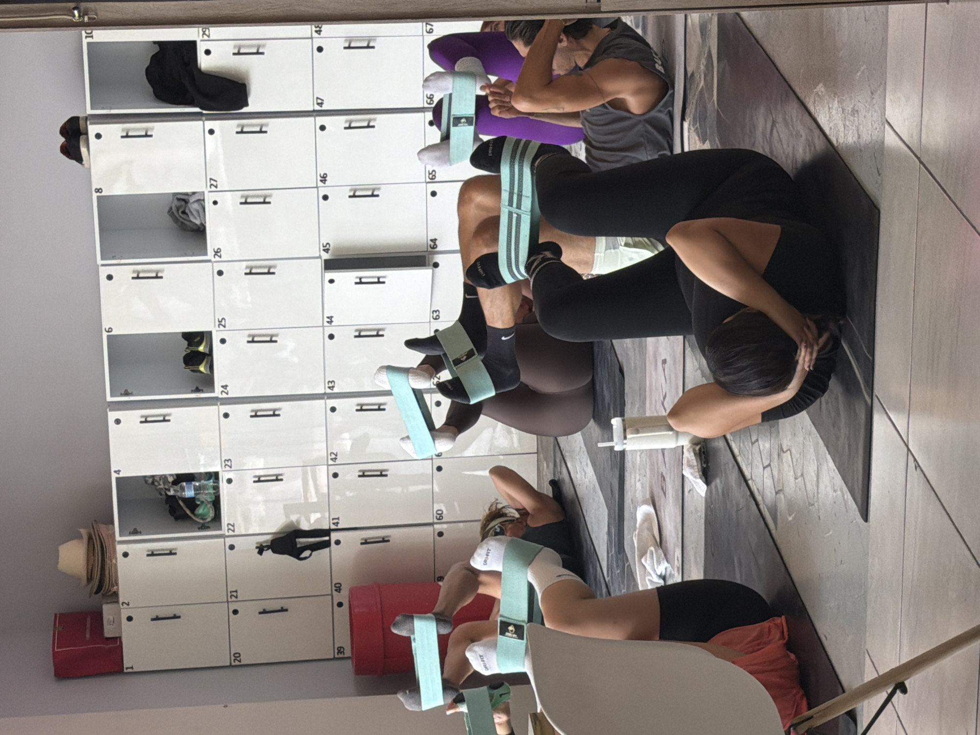 Fitness class in session at Puebla gym
