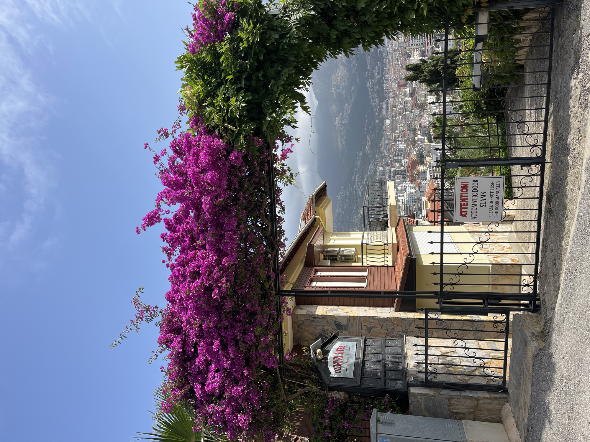 Morning residential scenes captured in Alanya, Turkey neighborhood