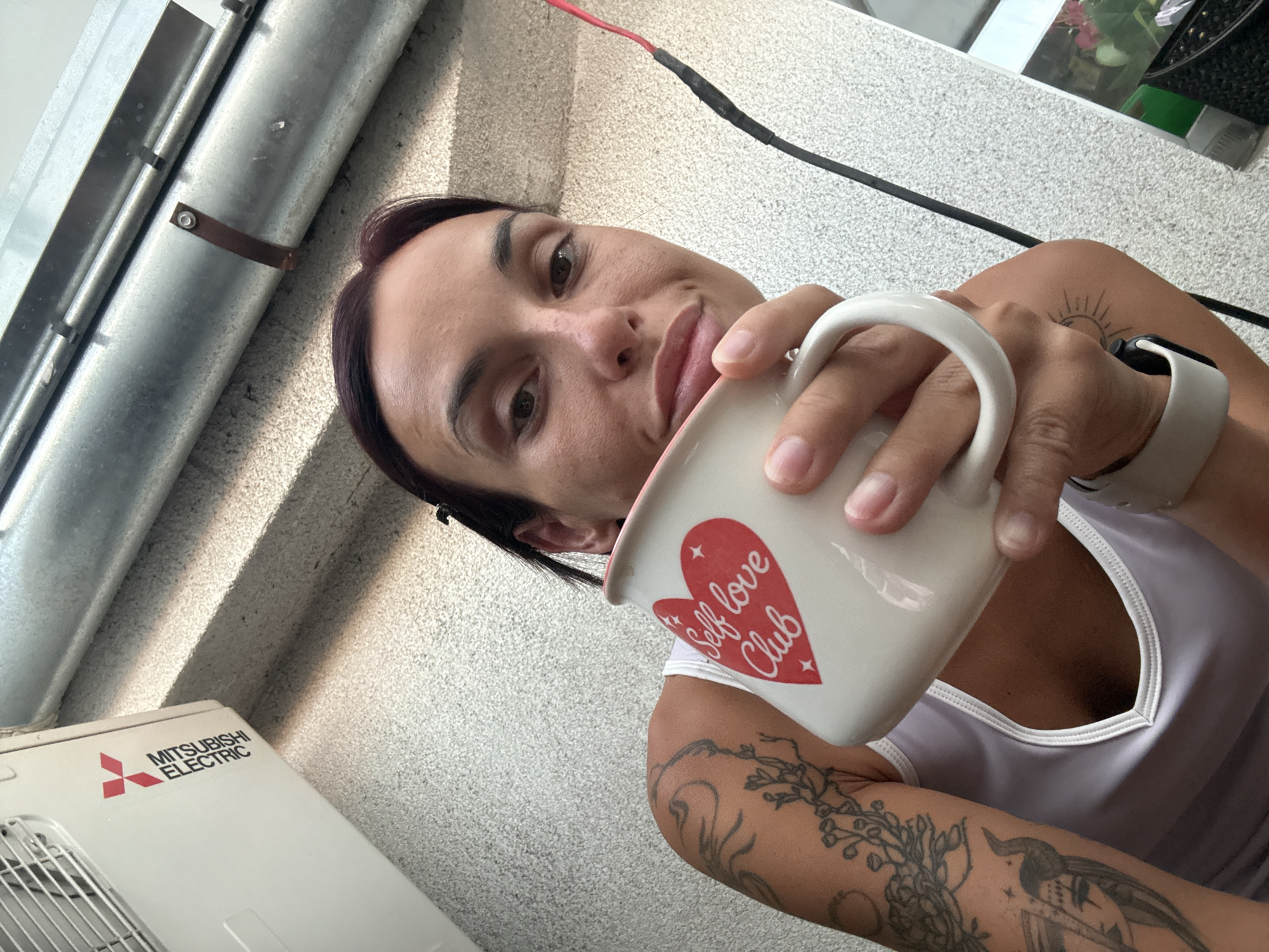 Self Love Club mug selfie in Pleven, Bulgaria