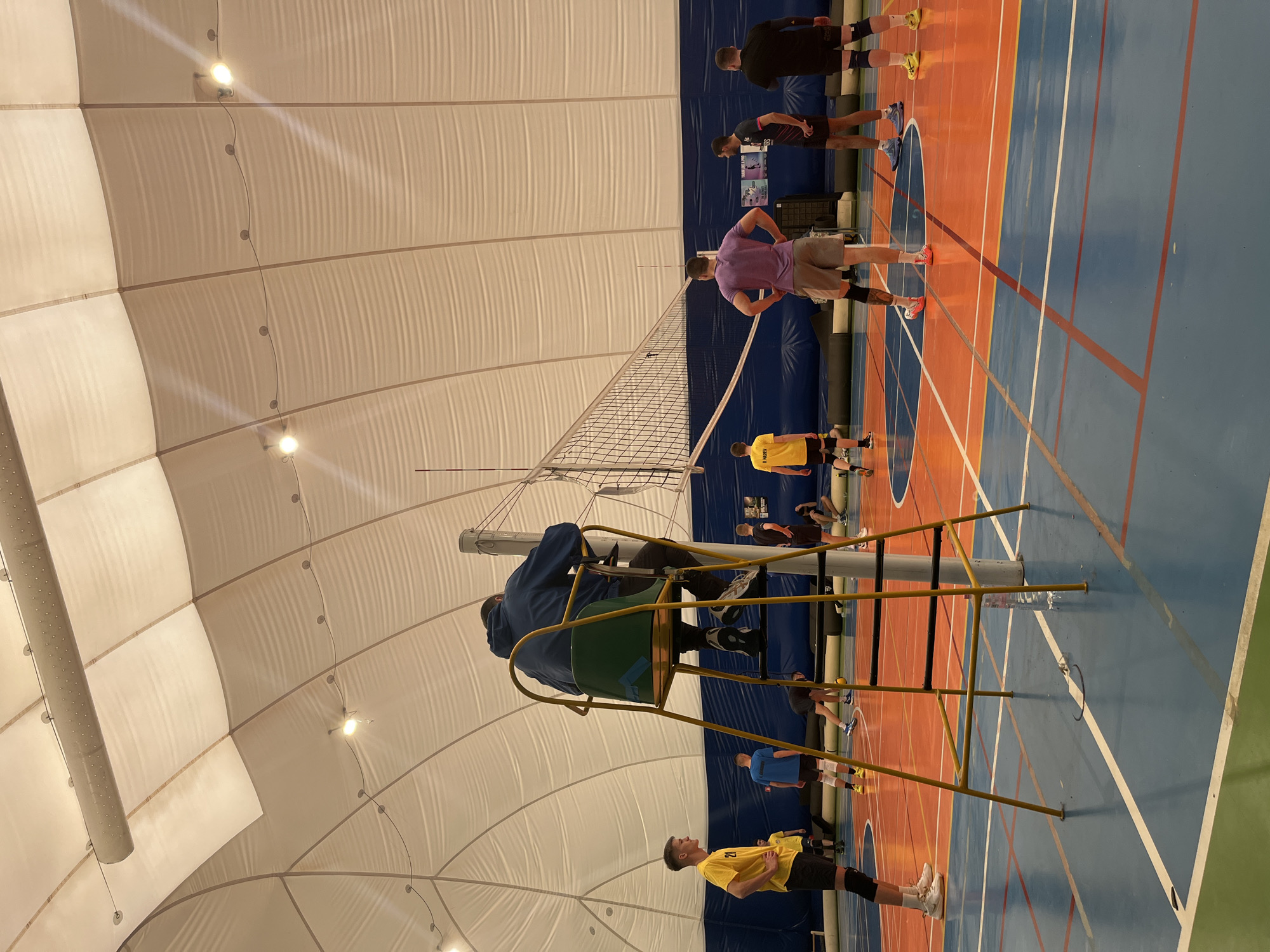 Indoor volleyball game played in Sofia sports facility