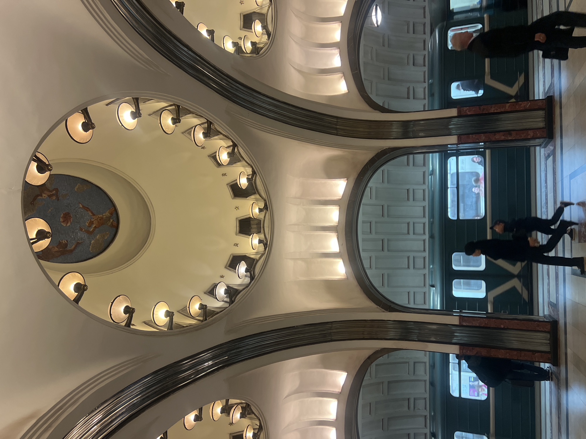 Subway station with distinctive arched architecture documented by witnesses