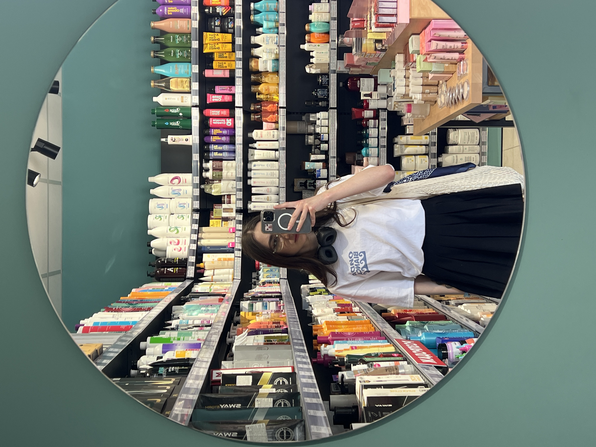 Young Women Take Mirror Selfies in Ternopil Beauty Store