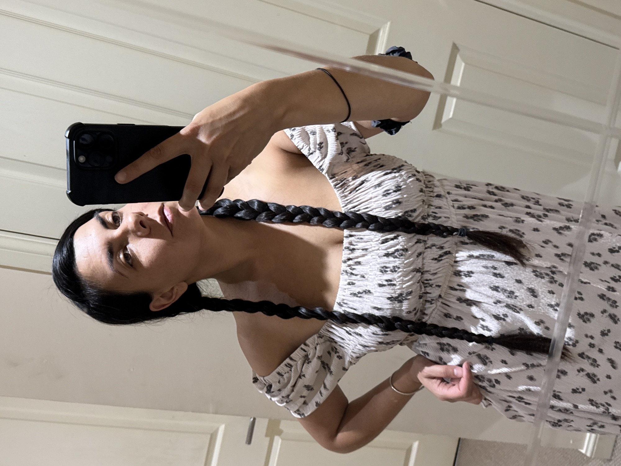 Mirror selfie session in a floral dress, Great Yarmouth