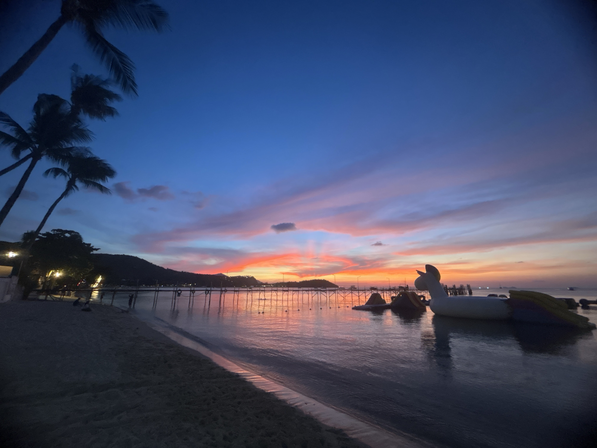Vibrant sunset with floating unicorn observed at Baan Bang Rak