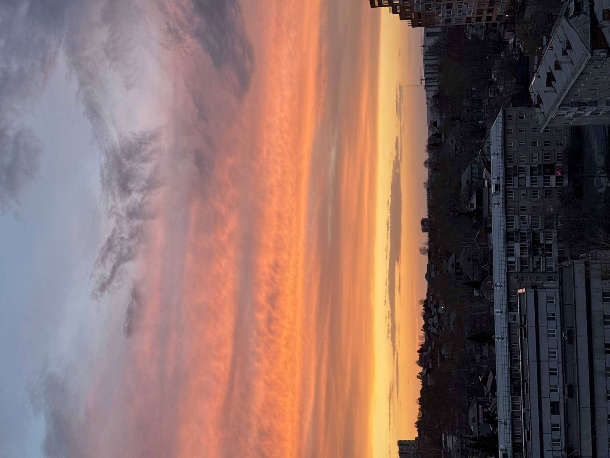 Sunset observed over Krasnoyarsk with colorful sky display