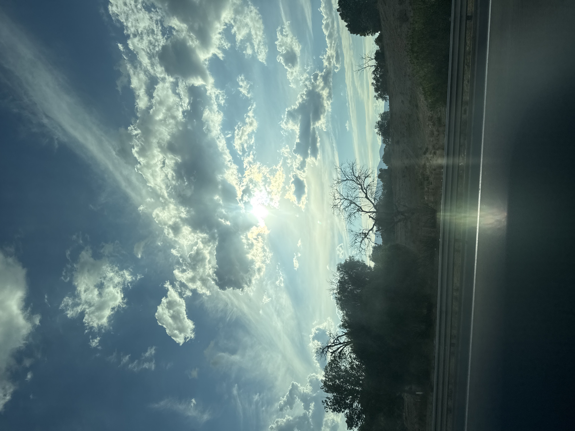 Cloudy skies photographed over Cuacnopalan highway area, Mexico