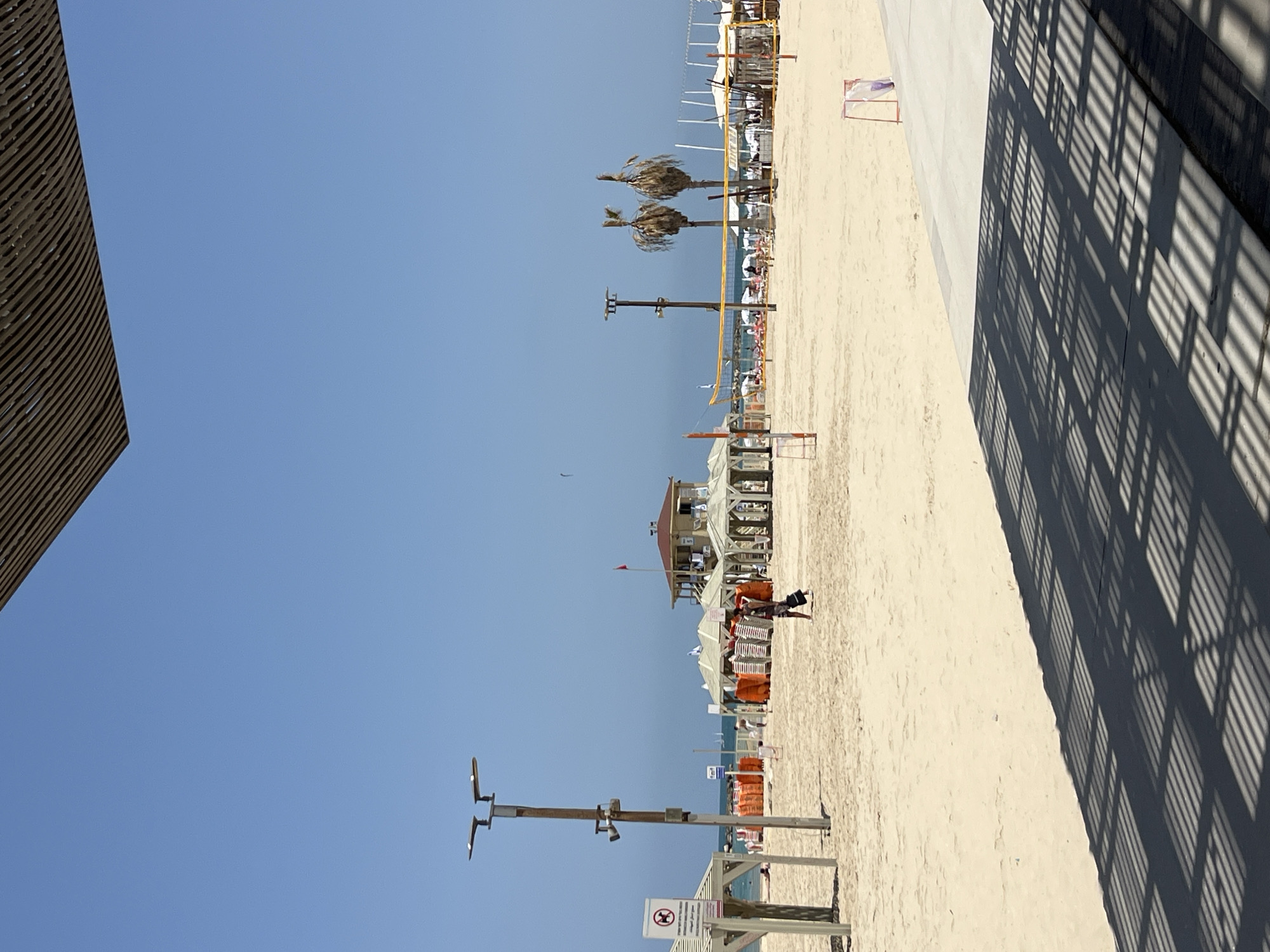 Sunny morning beach activity observed in Tel Aviv