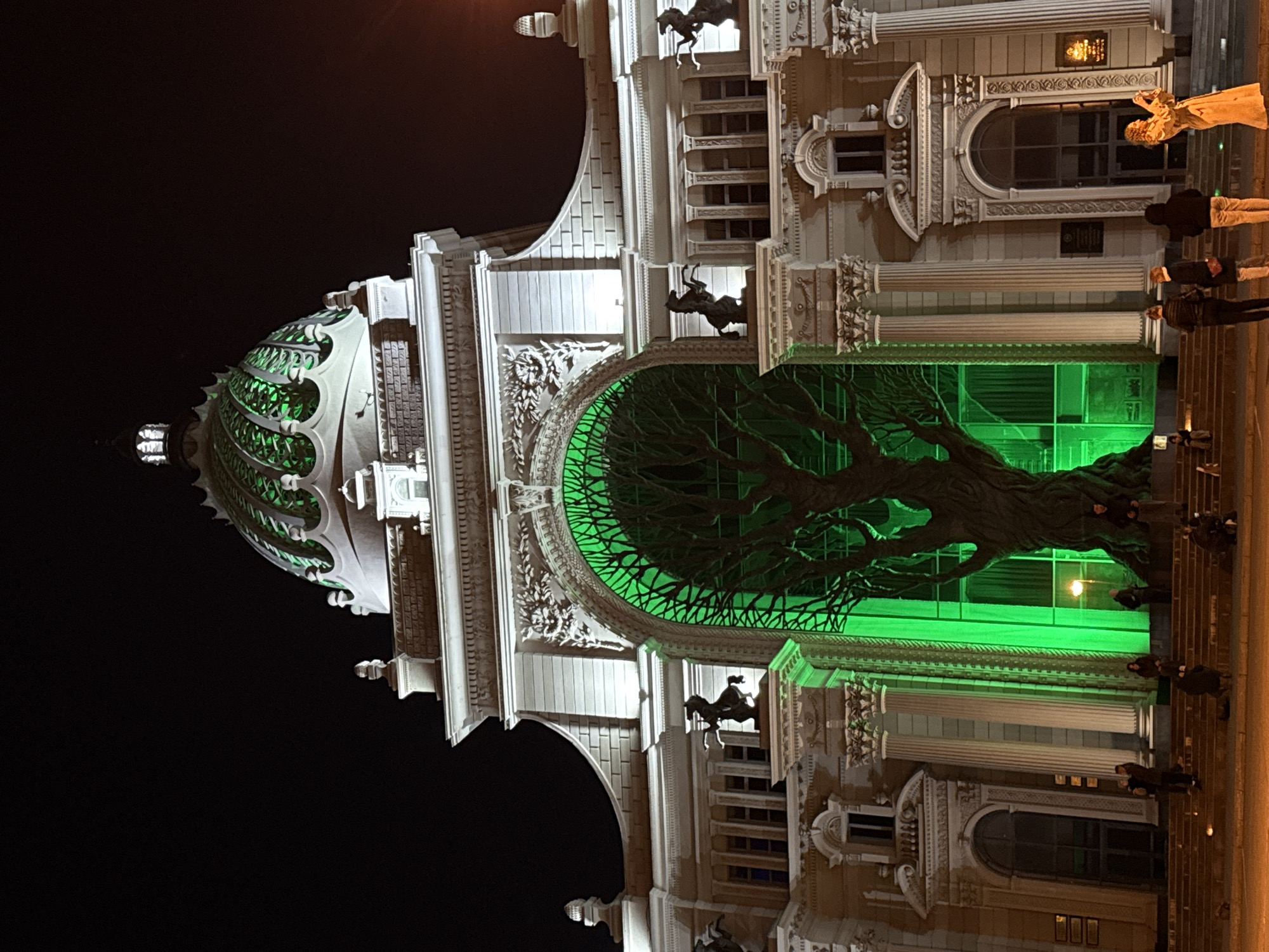 Palace of Farmers illuminated at night in Kazan