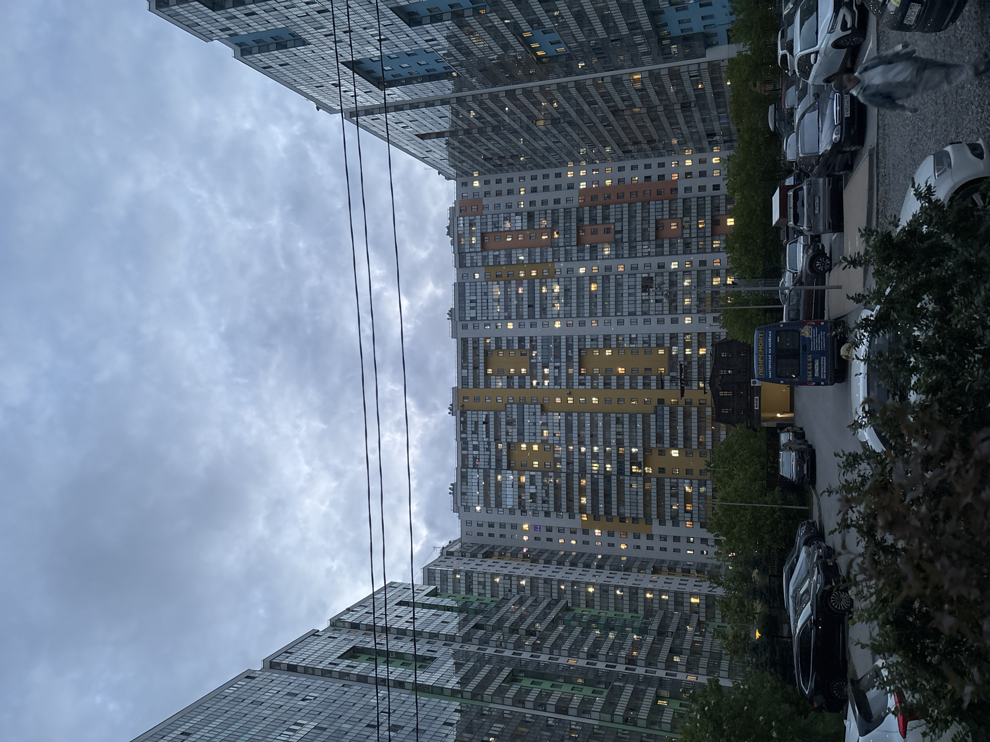 Overcast evening observed in Saint Petersburg residential district