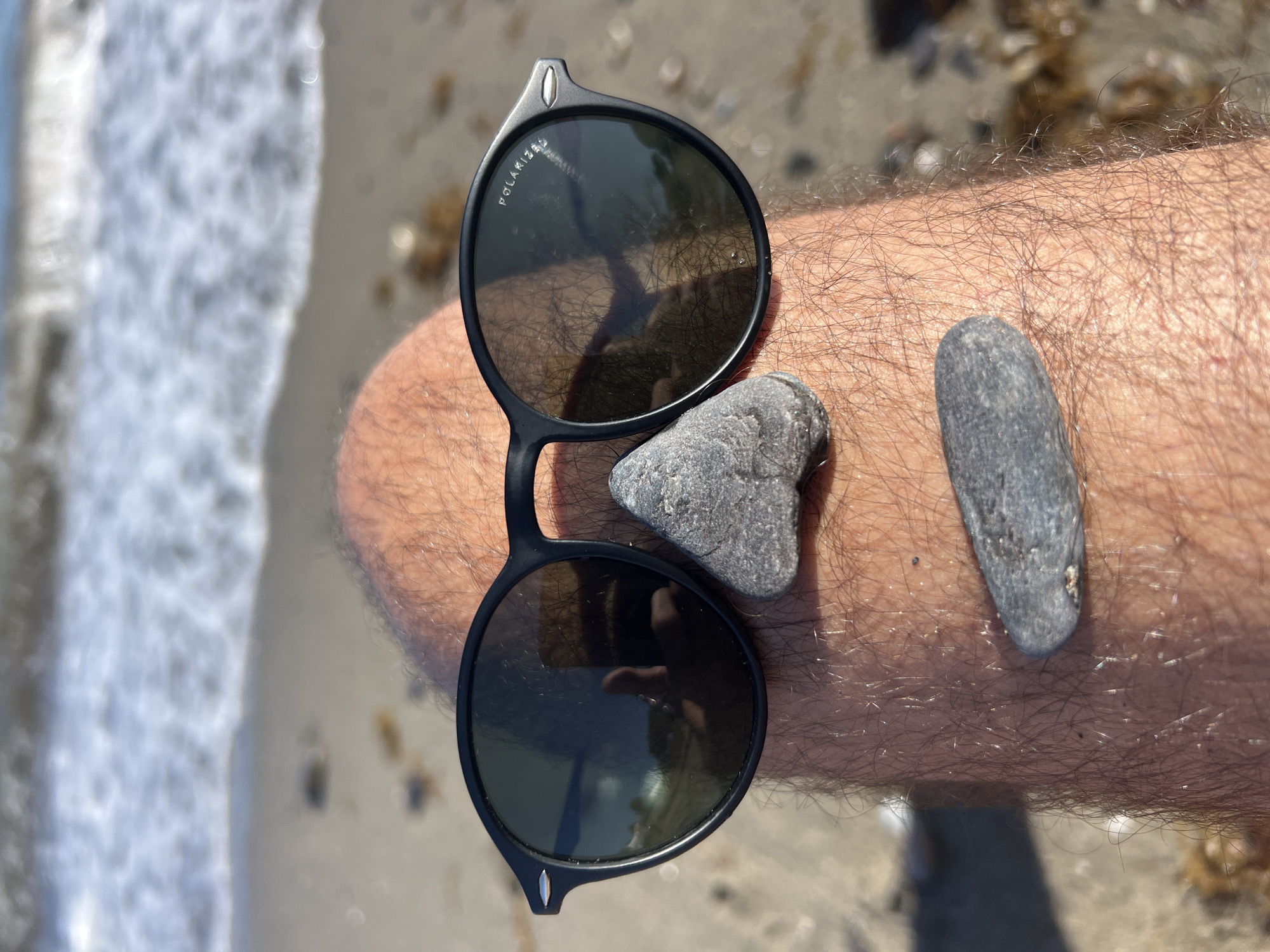 Lazy afternoon on a pebbled Costa del Sol beach
