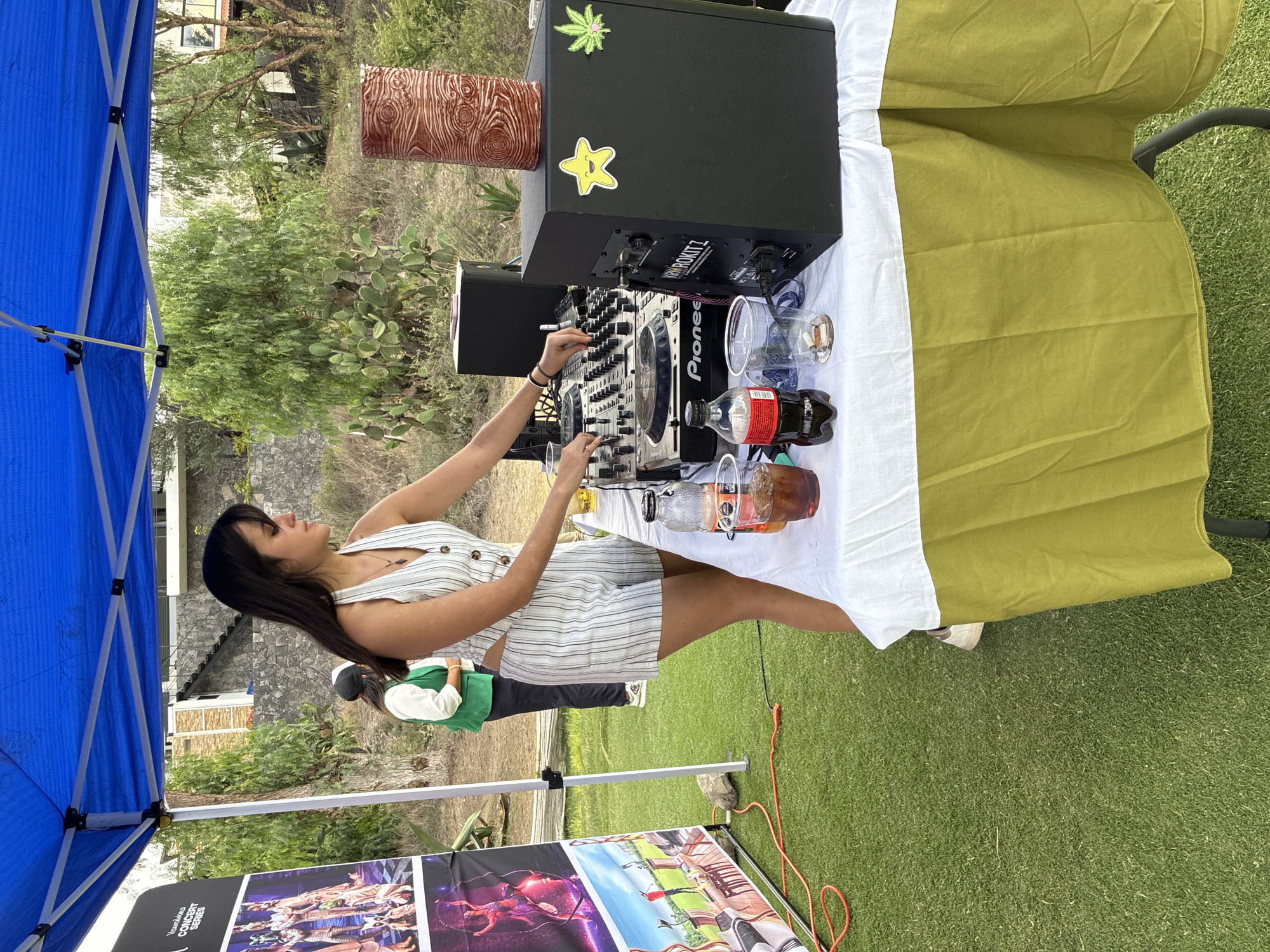 Female DJ performs outdoor set in Mexico
