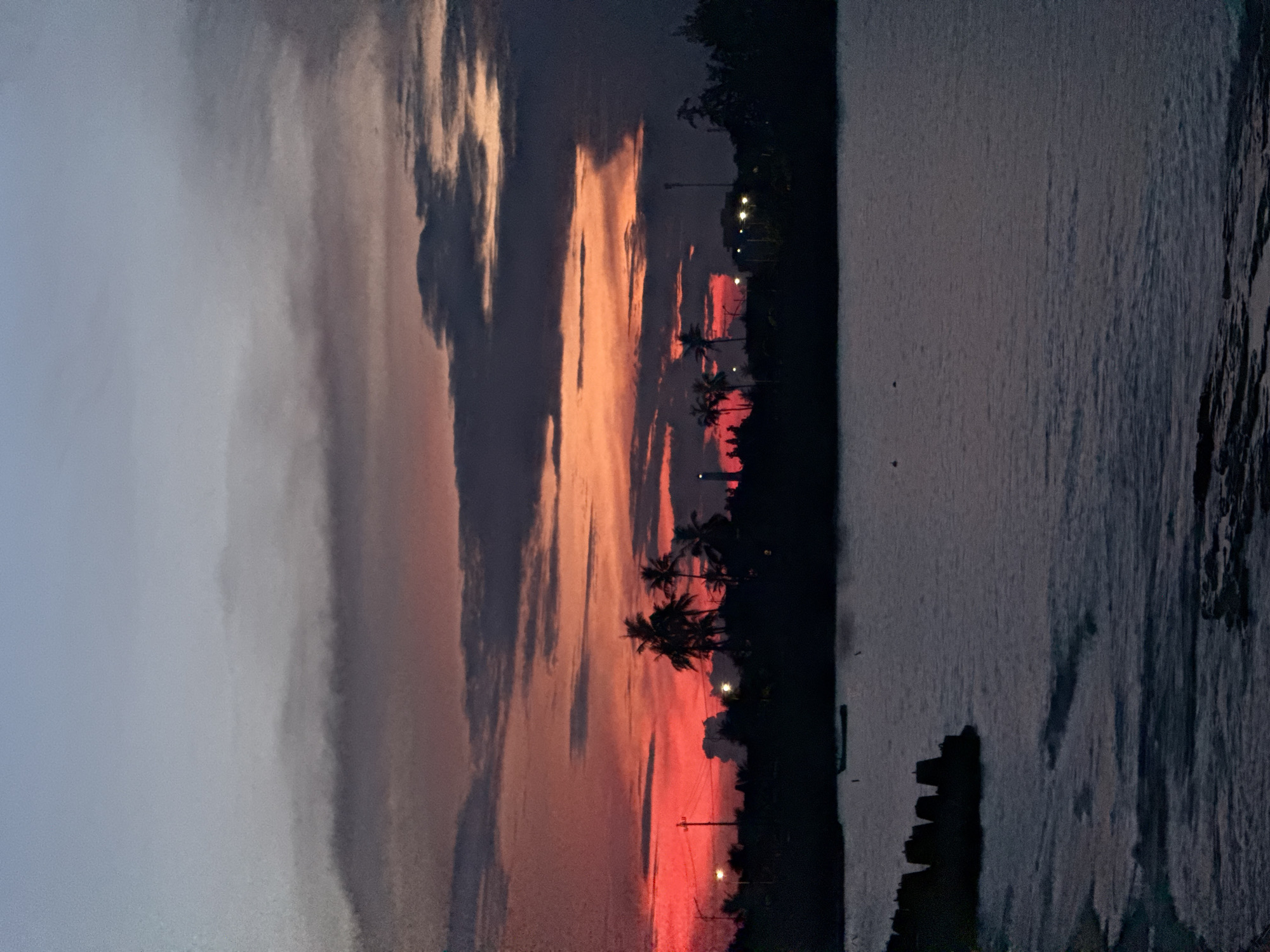 Sunset silhouette along the Lý Sơn coastline, Vietnam