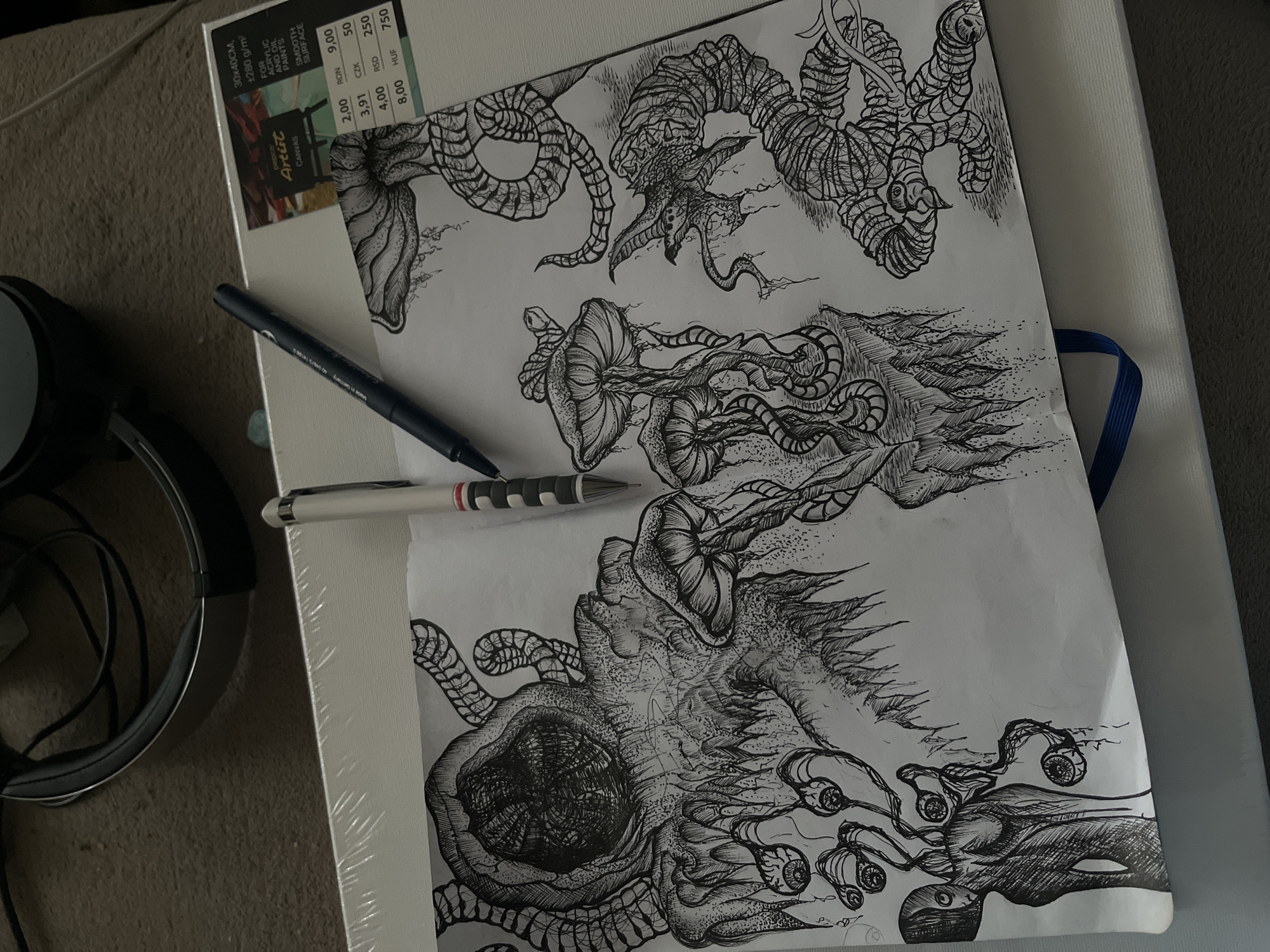 Artist creates intricate fantasy drawings in Sofia studio