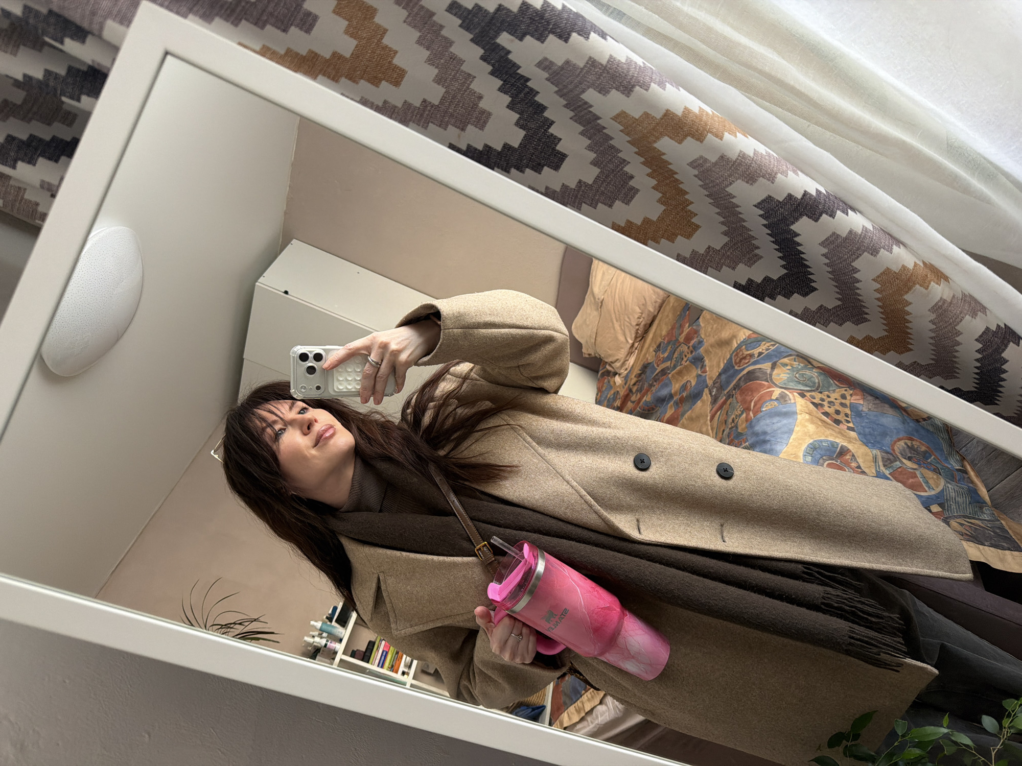 Woman documents daily moments through selfies in Perm, Russia