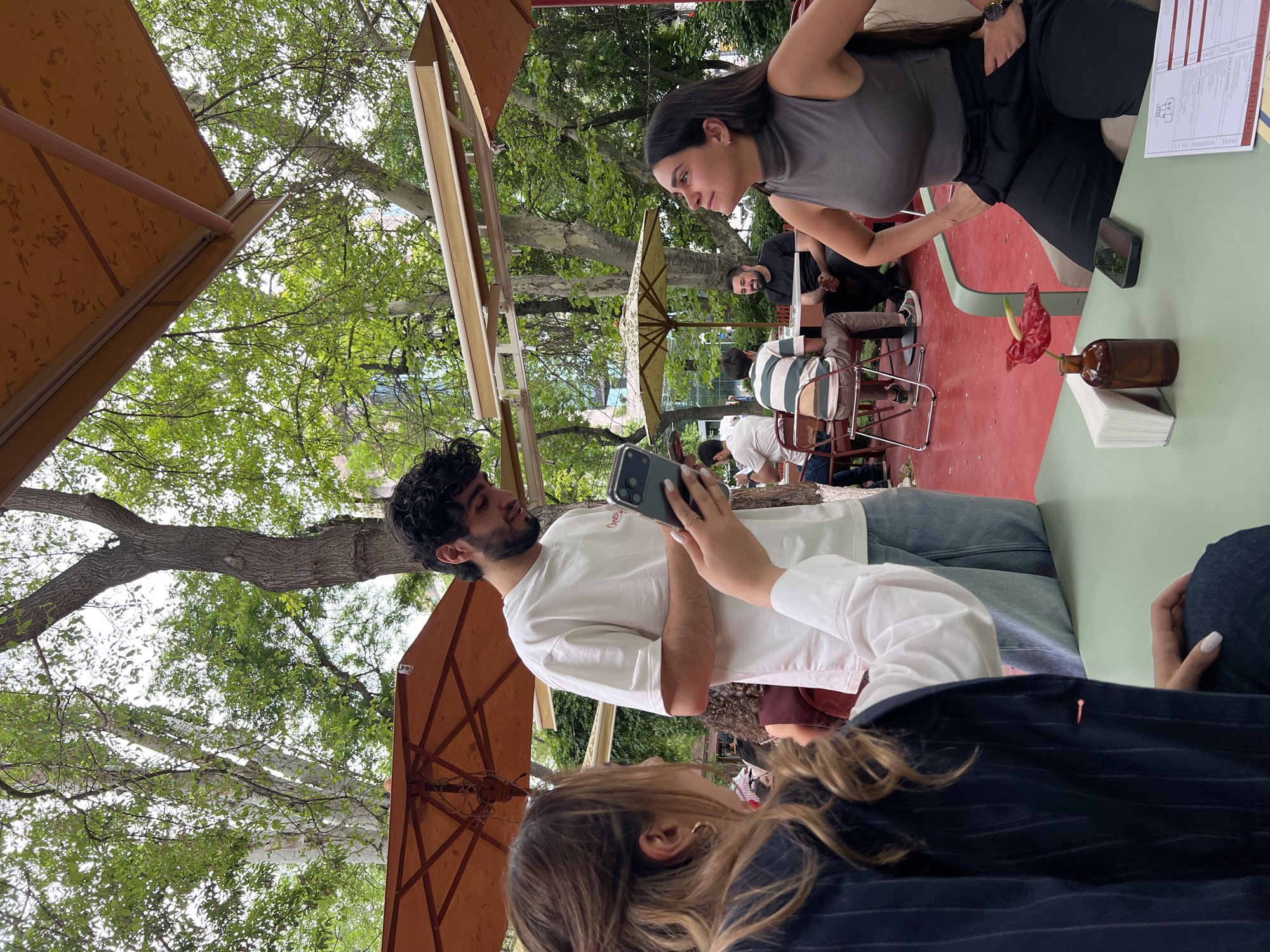 Afternoon cafe gathering captured at TUMO Park in Yerevan