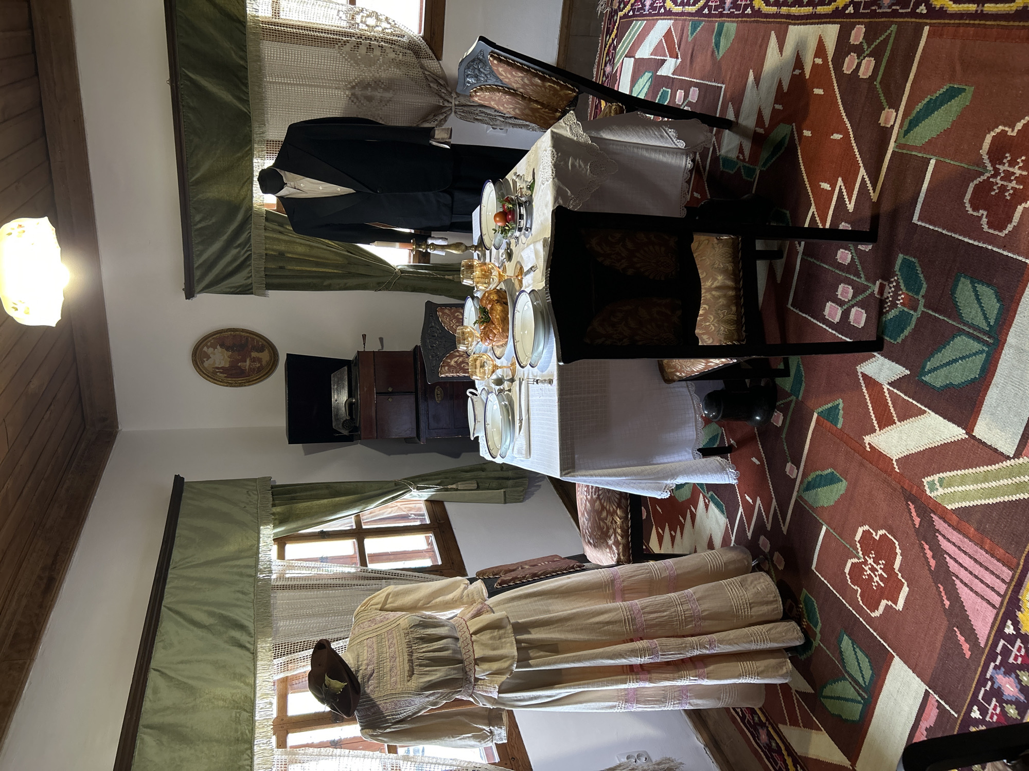 Historical dining room exhibit observed in Gabrovo museum