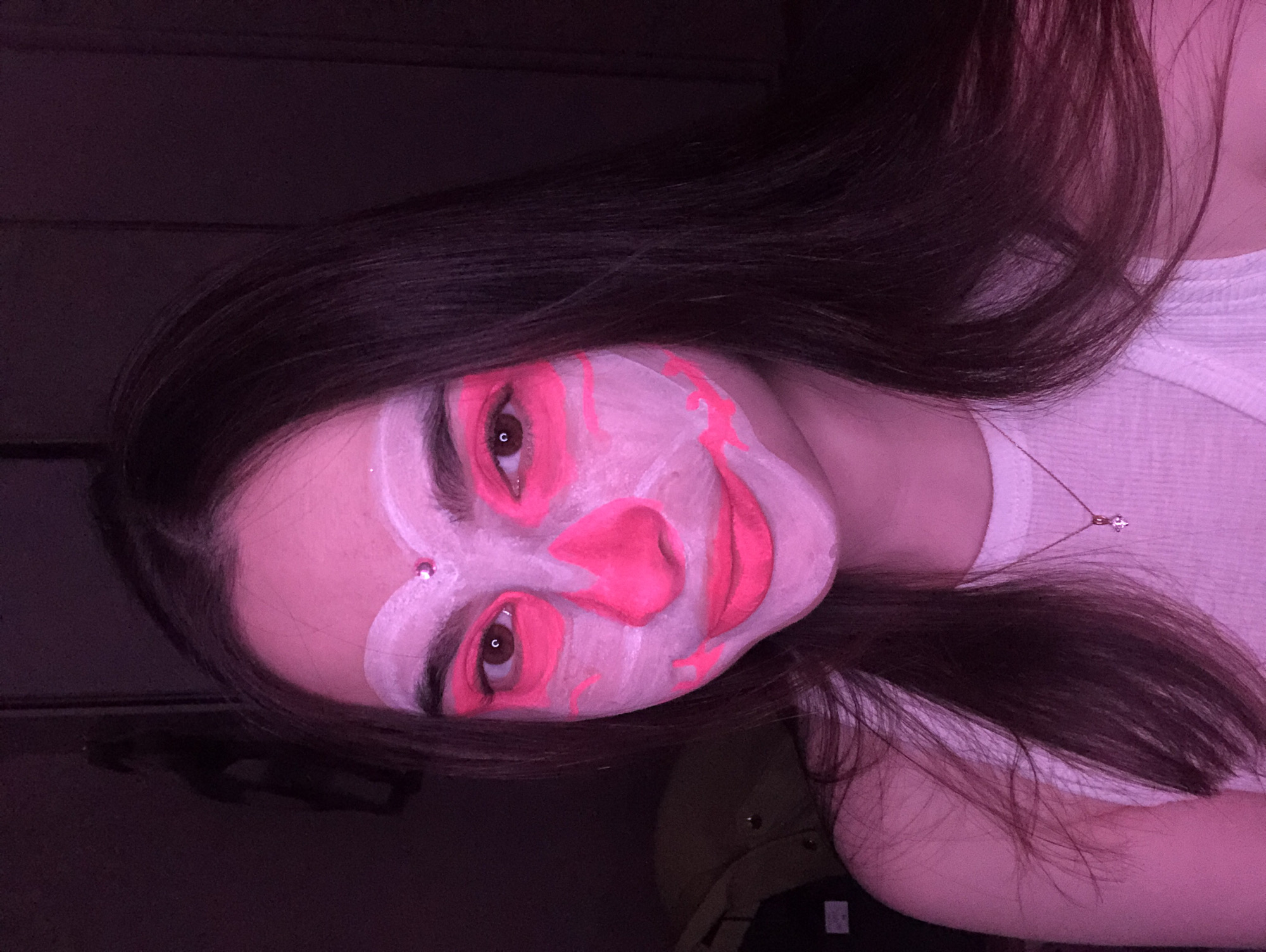 Elaborate UV makeup session documented in Noviy, Russia