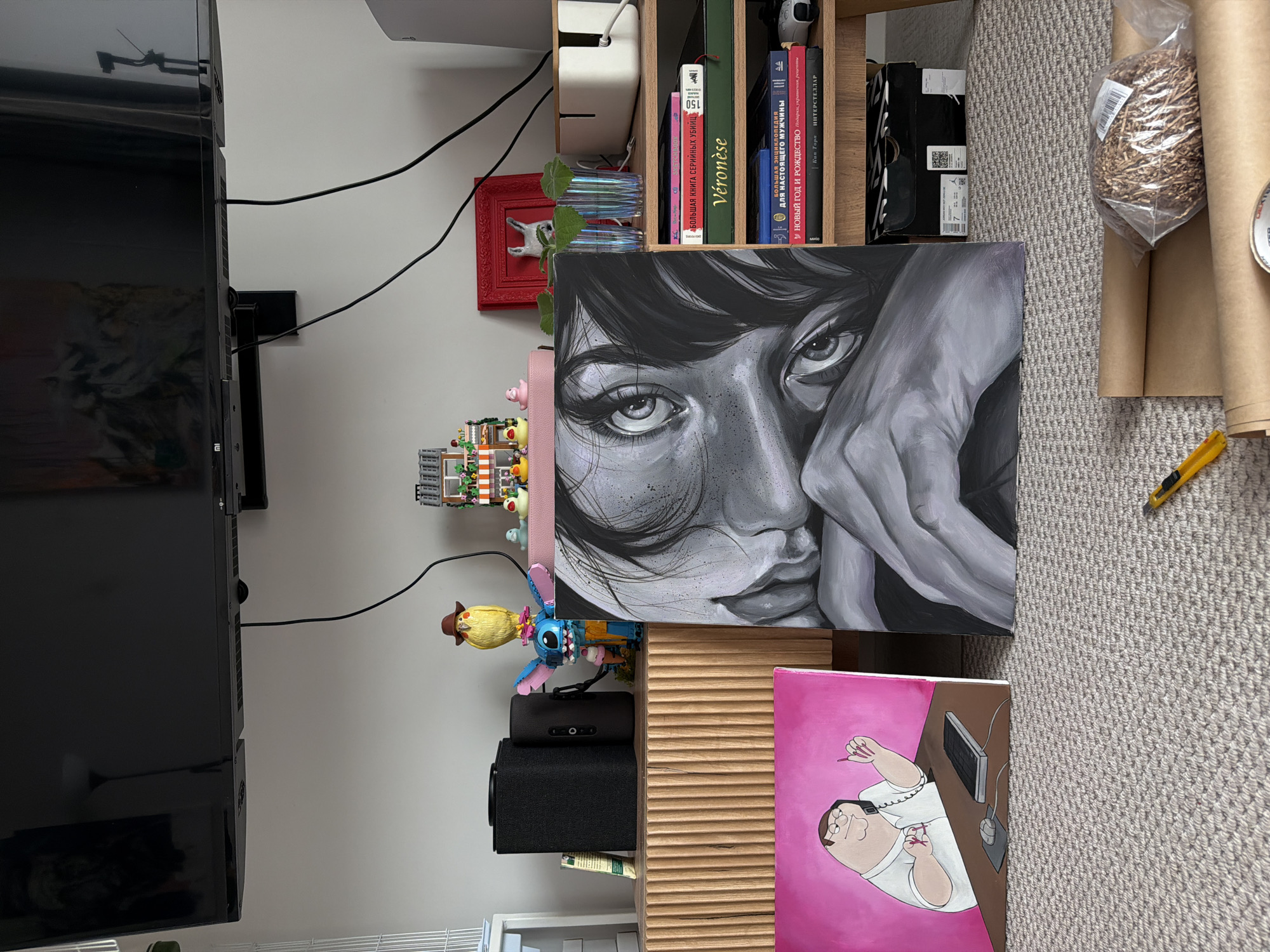 Artwork on display in a Krasnoyarsk apartment