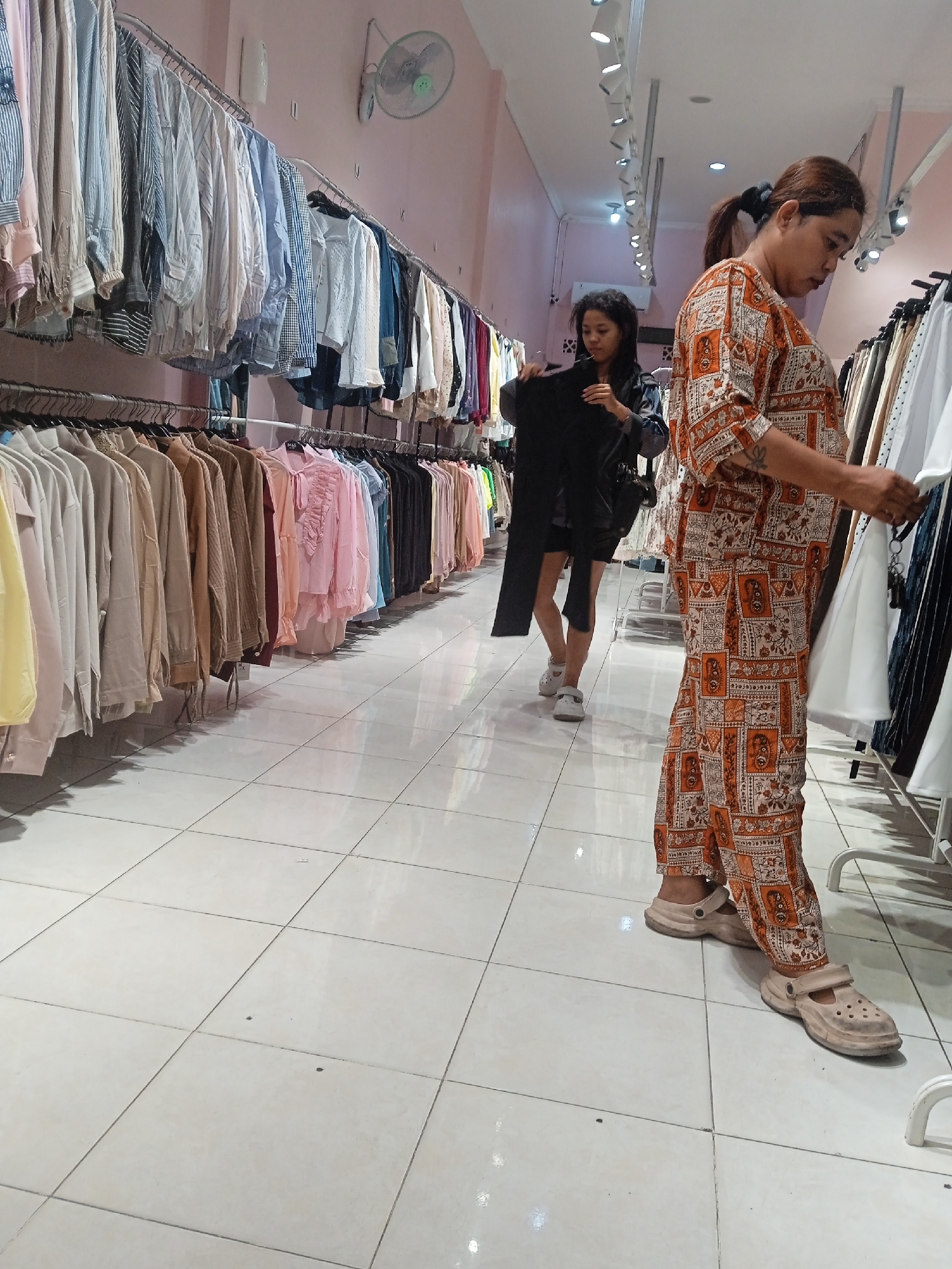 Inside a multi-floor fashion store in Semarang