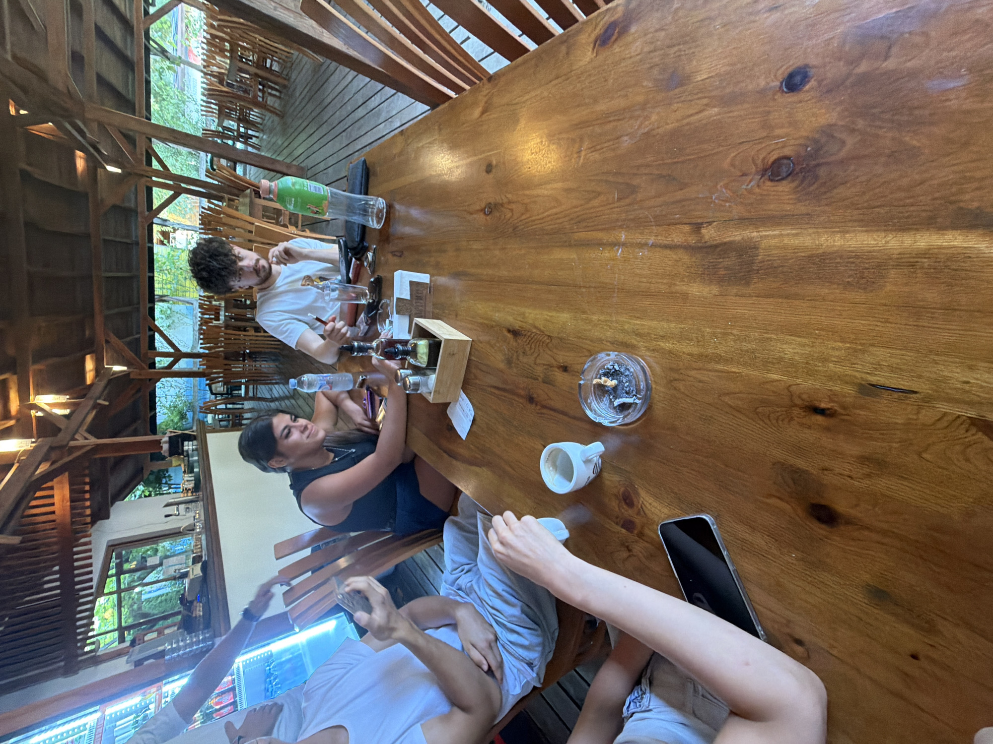 Relaxed afternoon at a rustic outdoor restaurant in Tsarevo