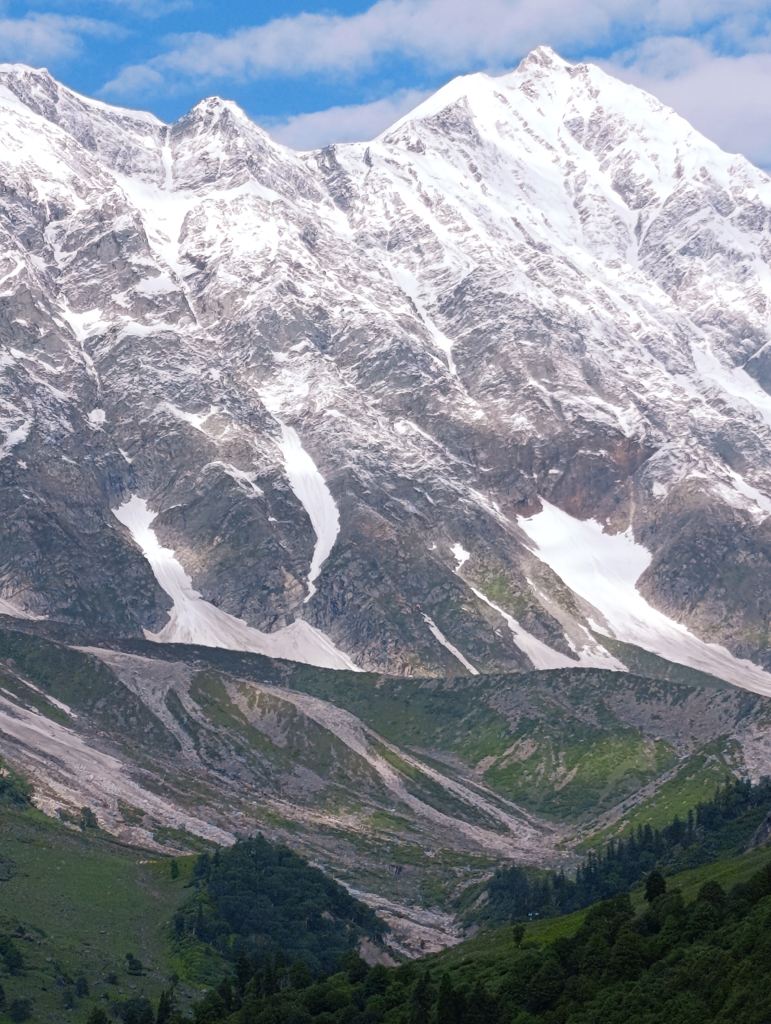 Snow-capped Himalayan peaks and valley views near Burwa, India