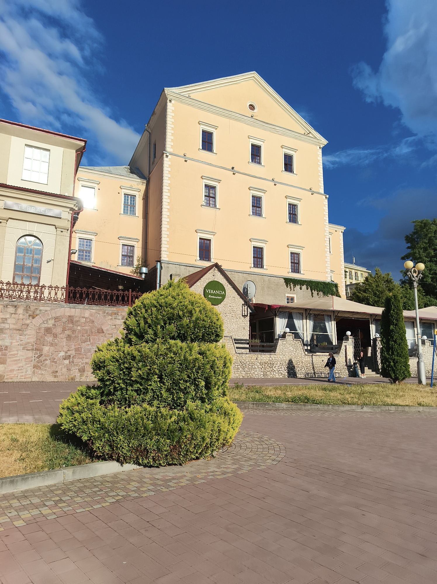 Afternoon at Ternopil Lake's promenade, toy train and all