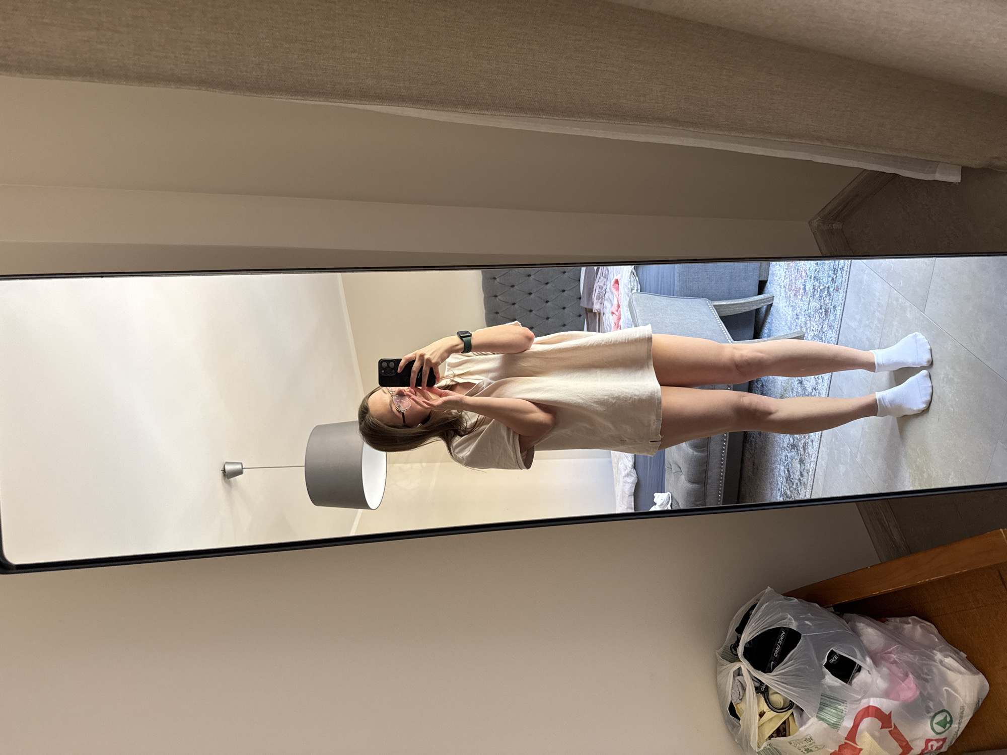 Woman Takes Mirror Selfie in Karlovy Vary
