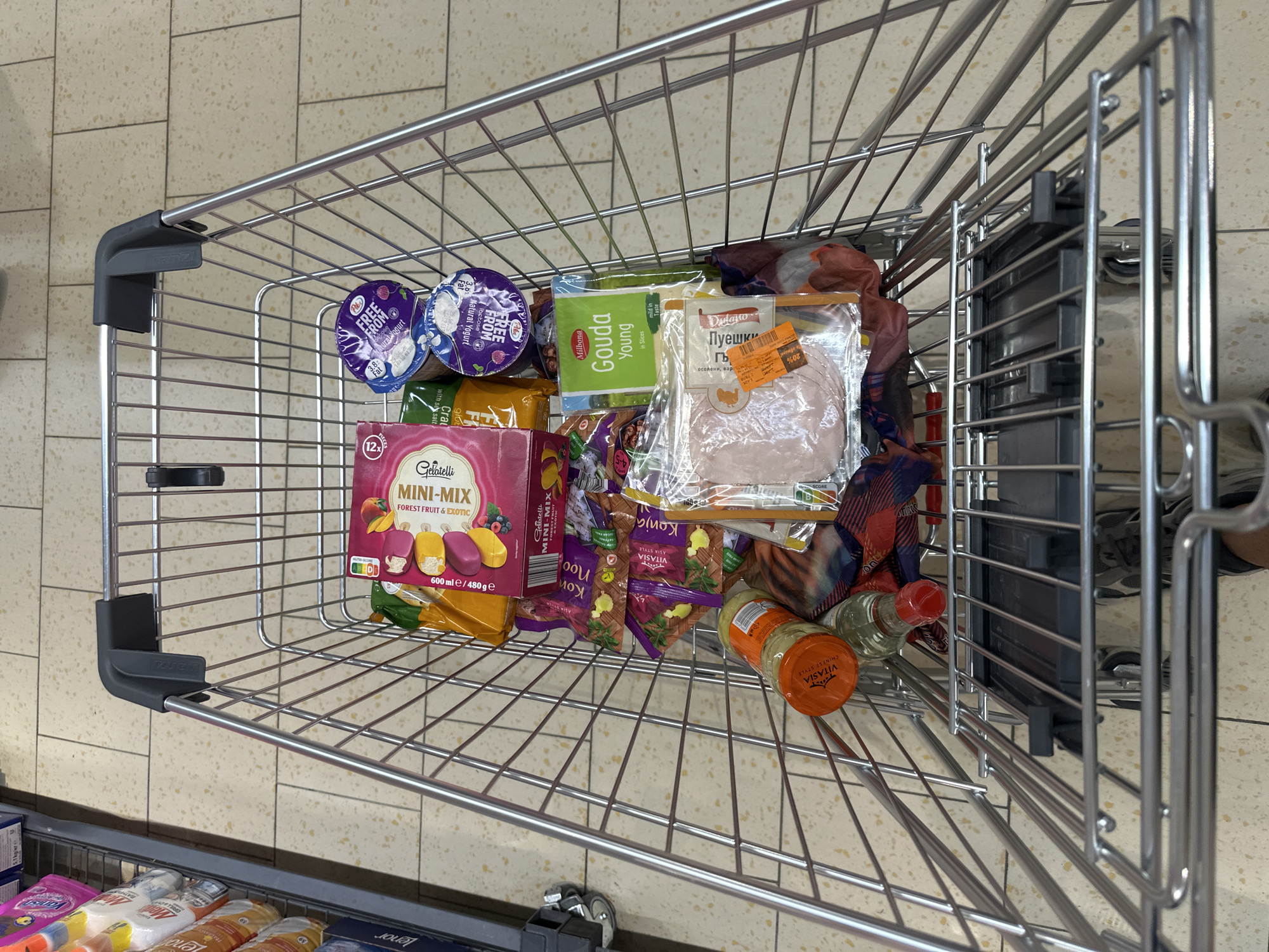 Routine grocery shopping and parking documented in Sofia