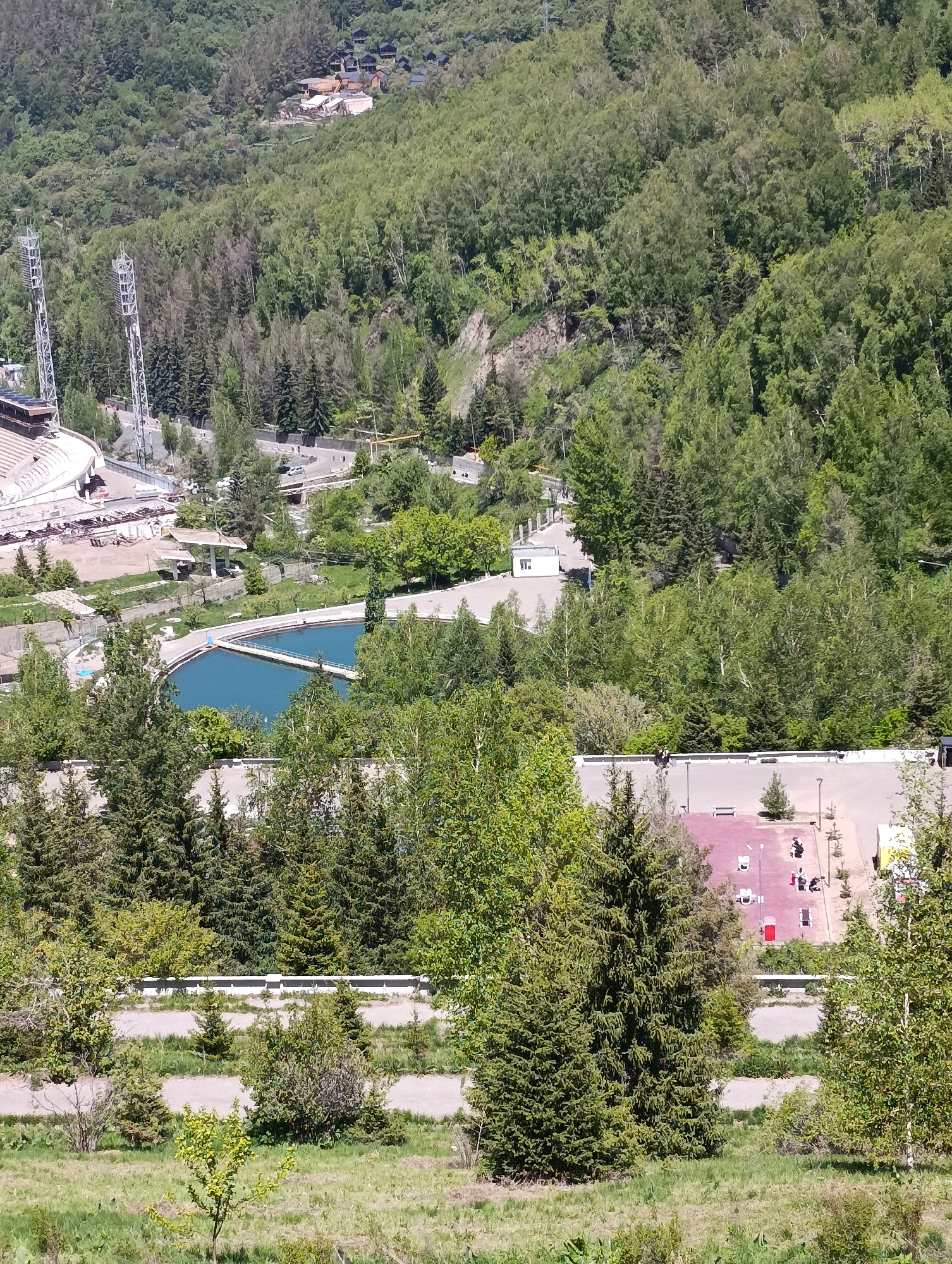 Morning activity captured at Almaty's Medeu tourist areas