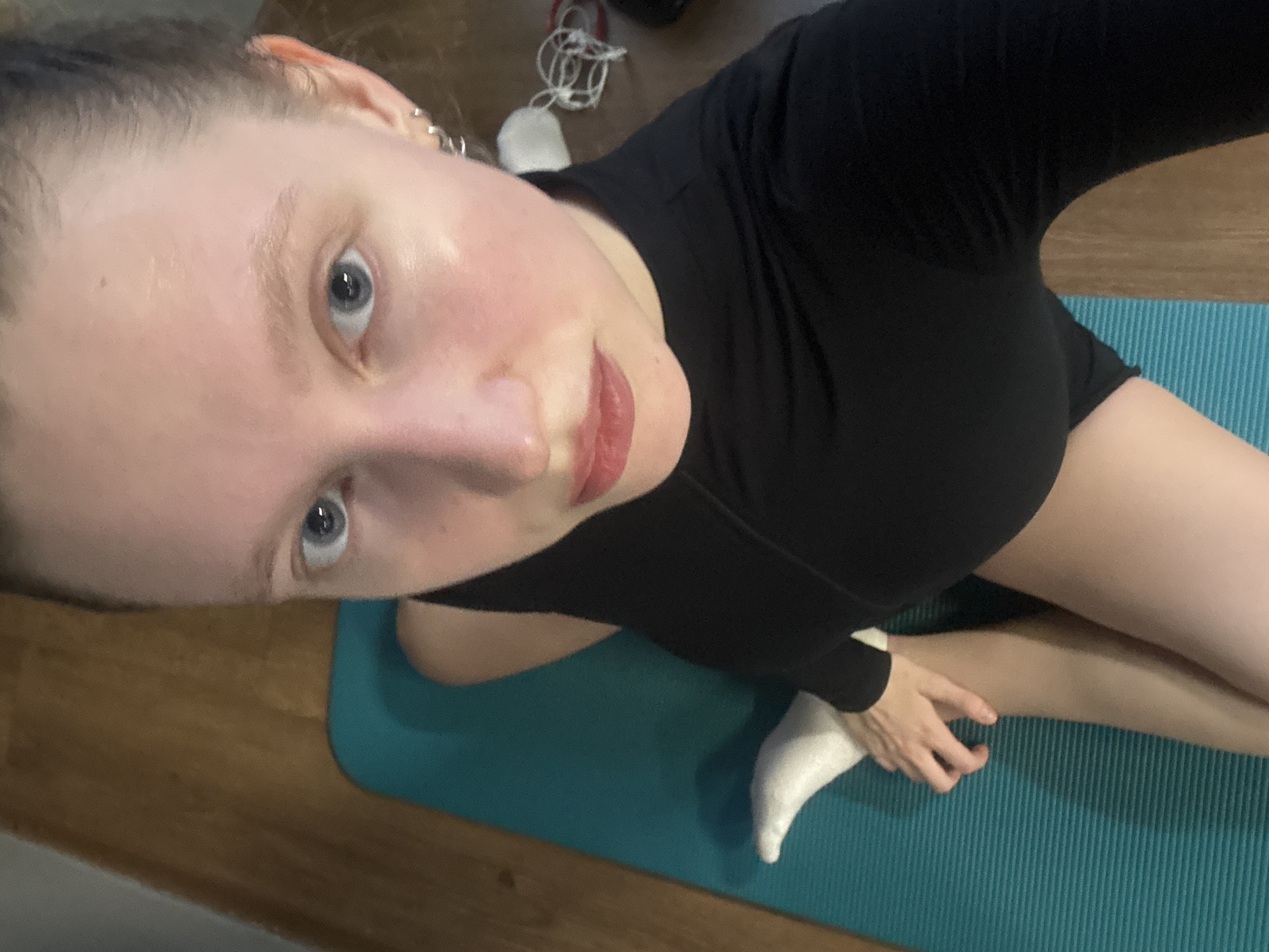 Woman takes indoor selfie in Izhevsk, Russia