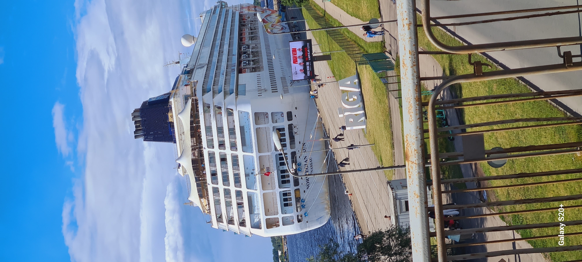 Norwegian Sun docked at Riga's waterfront pier