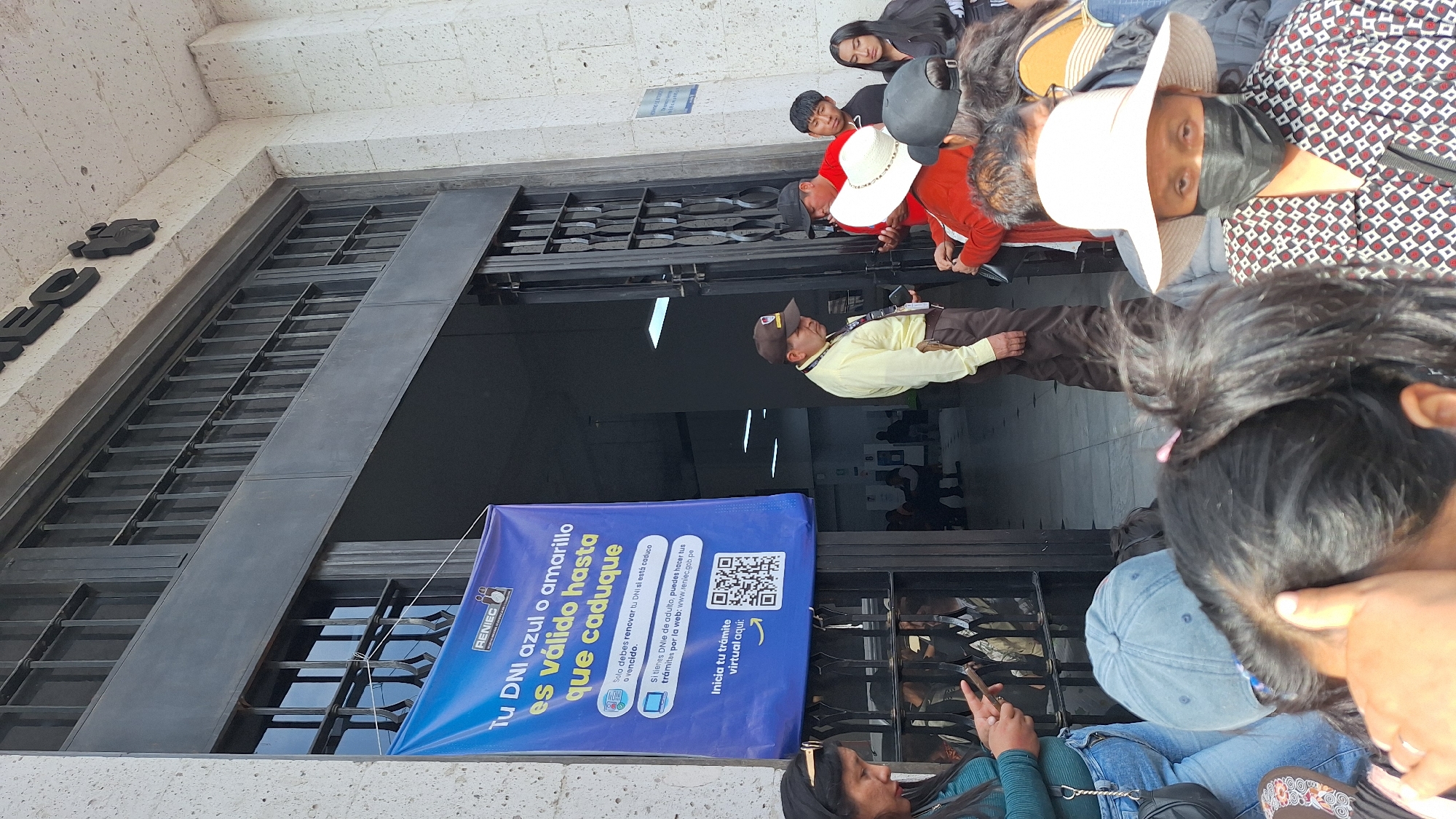 Political figure interviewed by reporters in Arequipa's Plaza de Armas