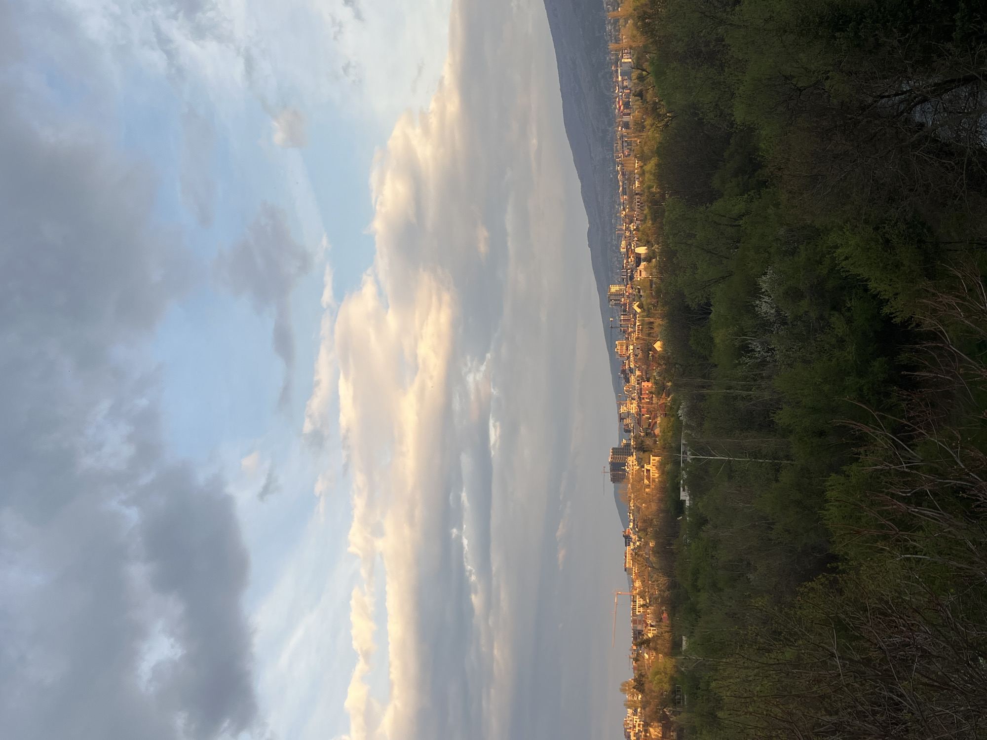 Sofia cityscape captured under cloudy afternoon skies