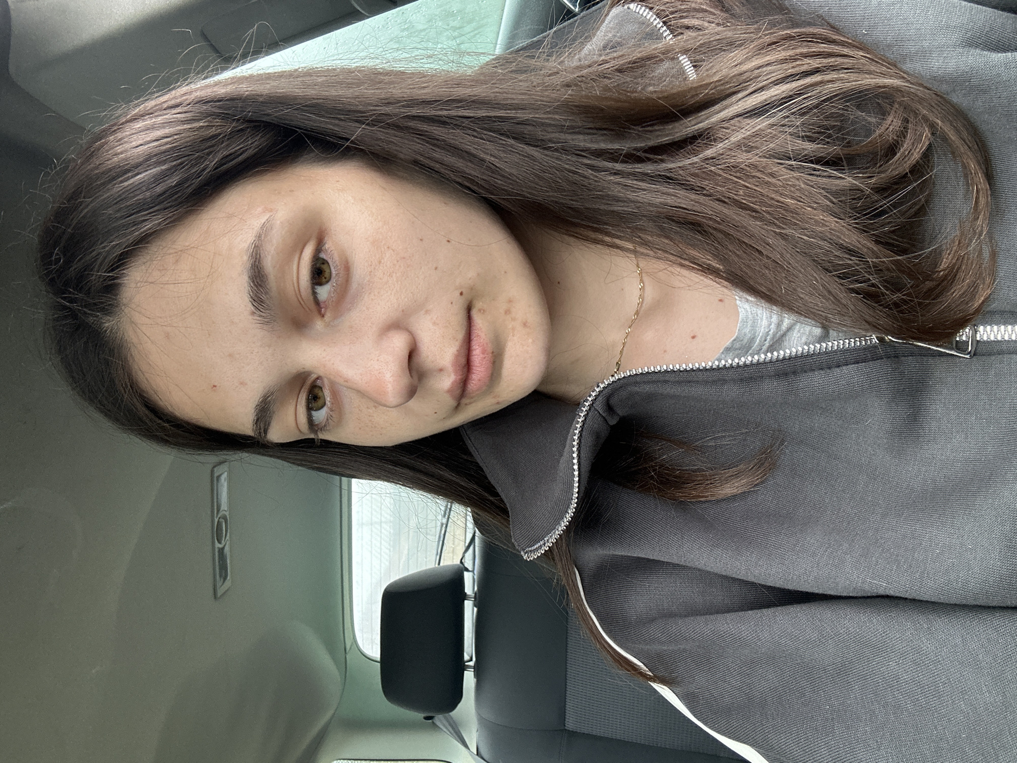 Woman photographed inside car in Resen, Bulgaria