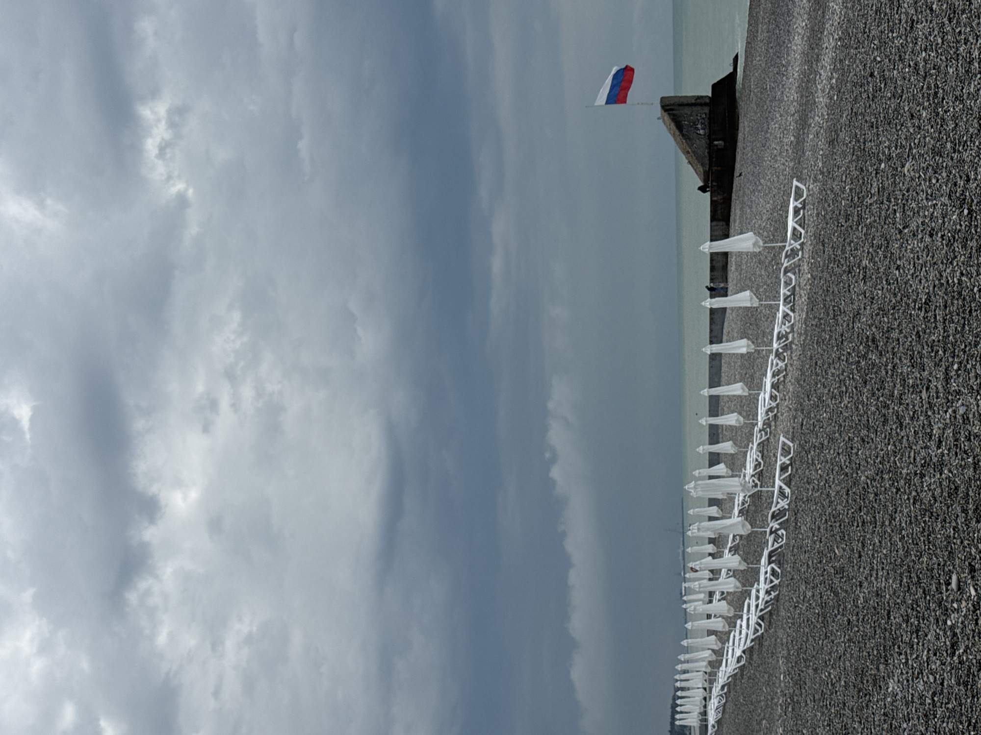 Quiet morning scenes captured at Sochi beach and boardwalk