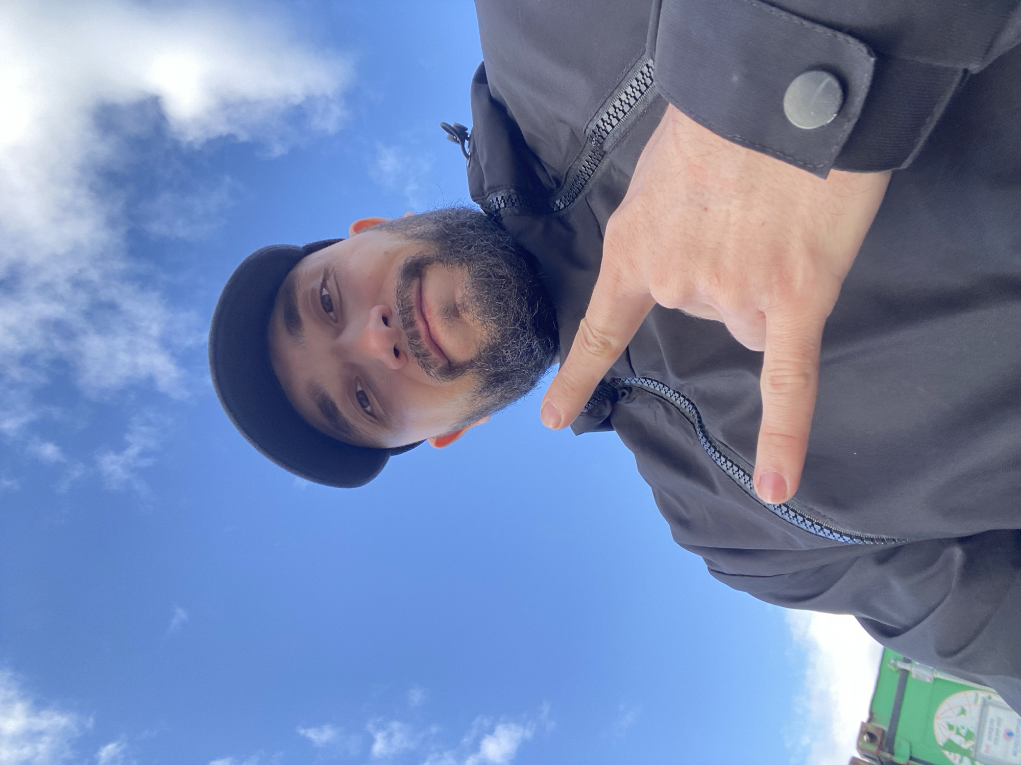 Man documents outdoor walk with selfies in rural Russia