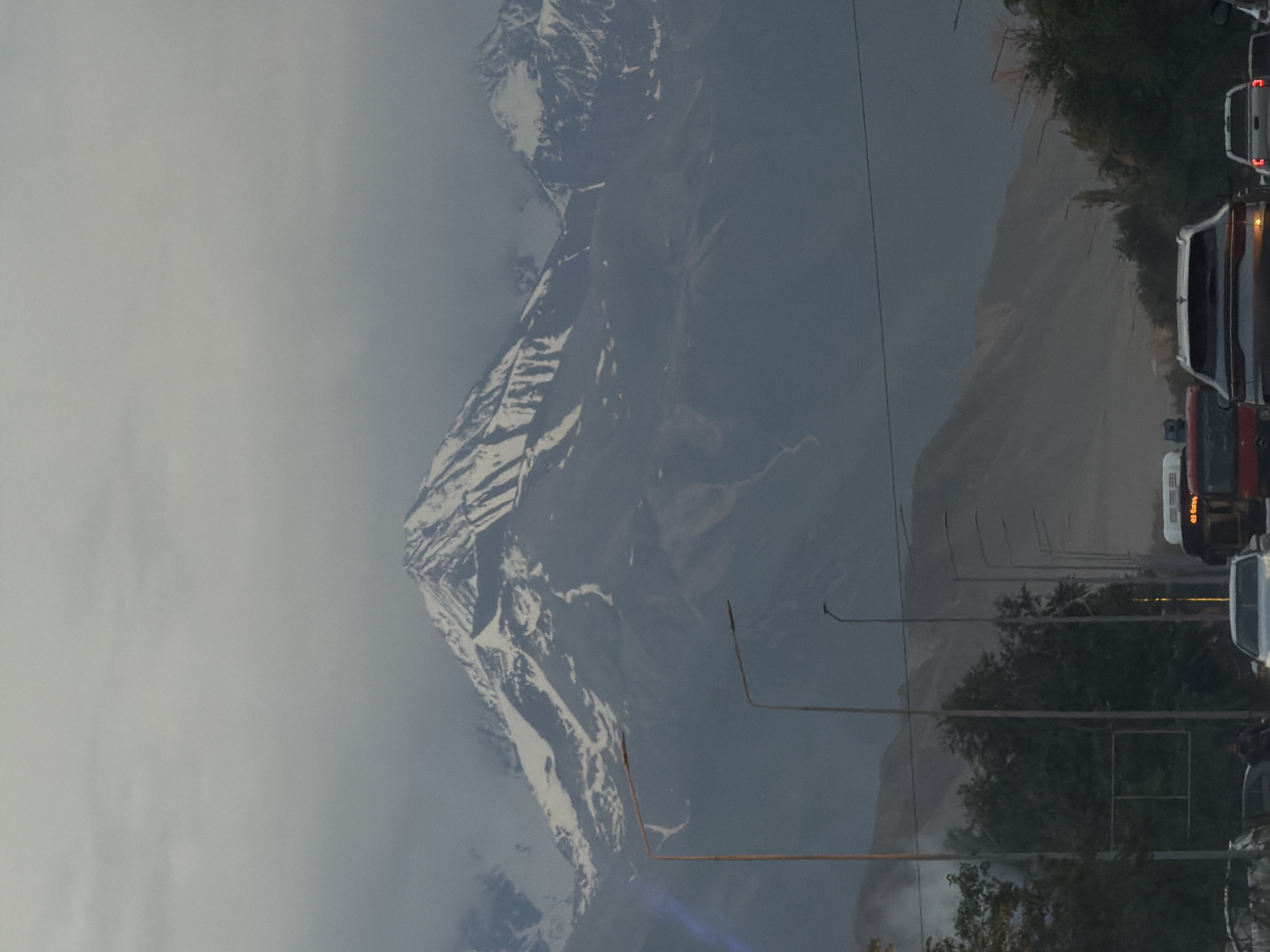 Daily urban life documented with mountain views, meals, traffic