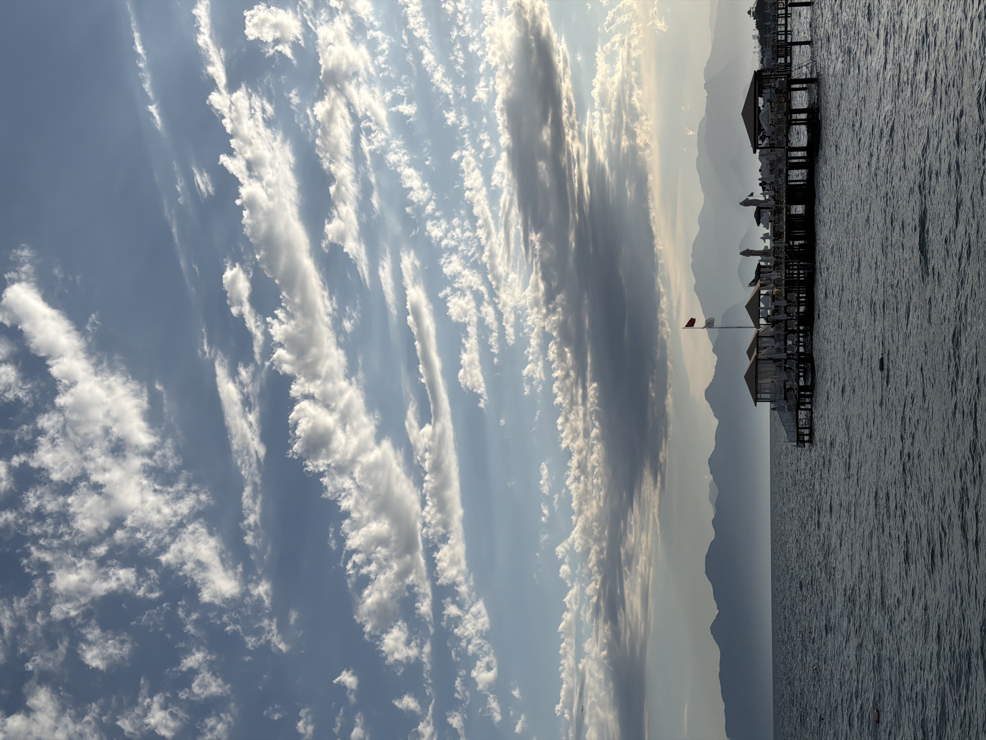 Pier with cabanas documented along Aksu Turkey coastline