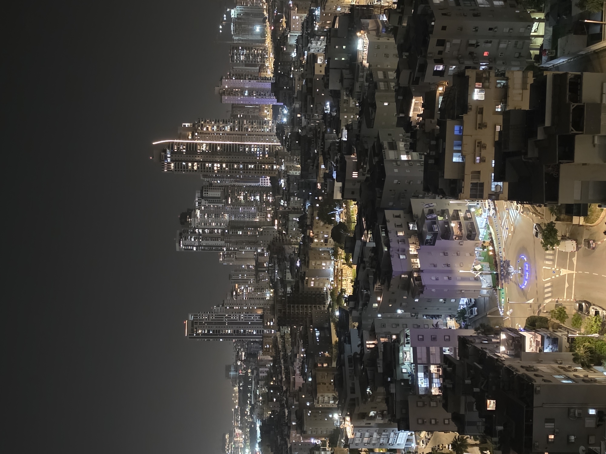 Nighttime cityscape captured in Bat Yam, Israel