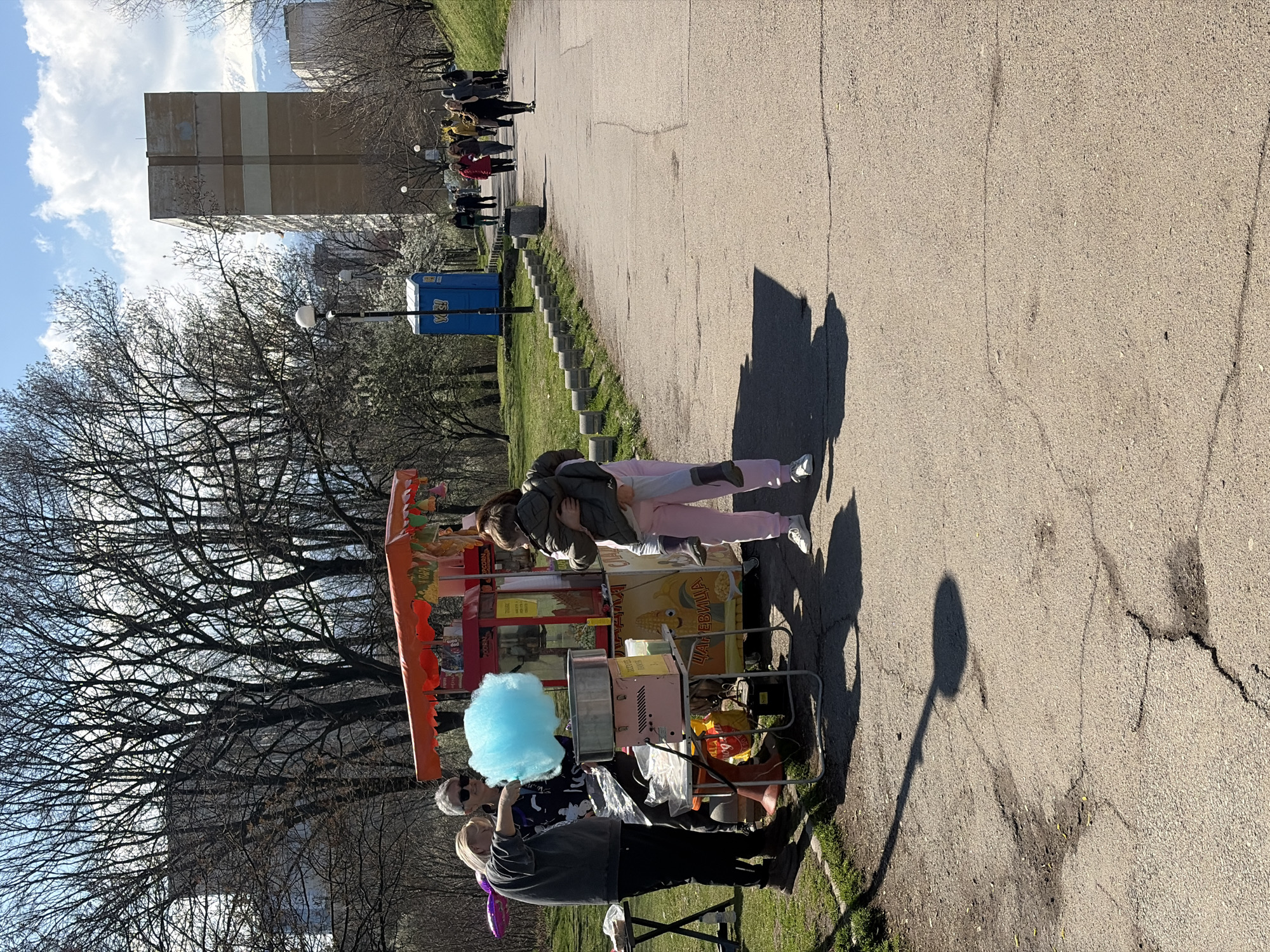 Spring day scenes captured in Sofia park near church