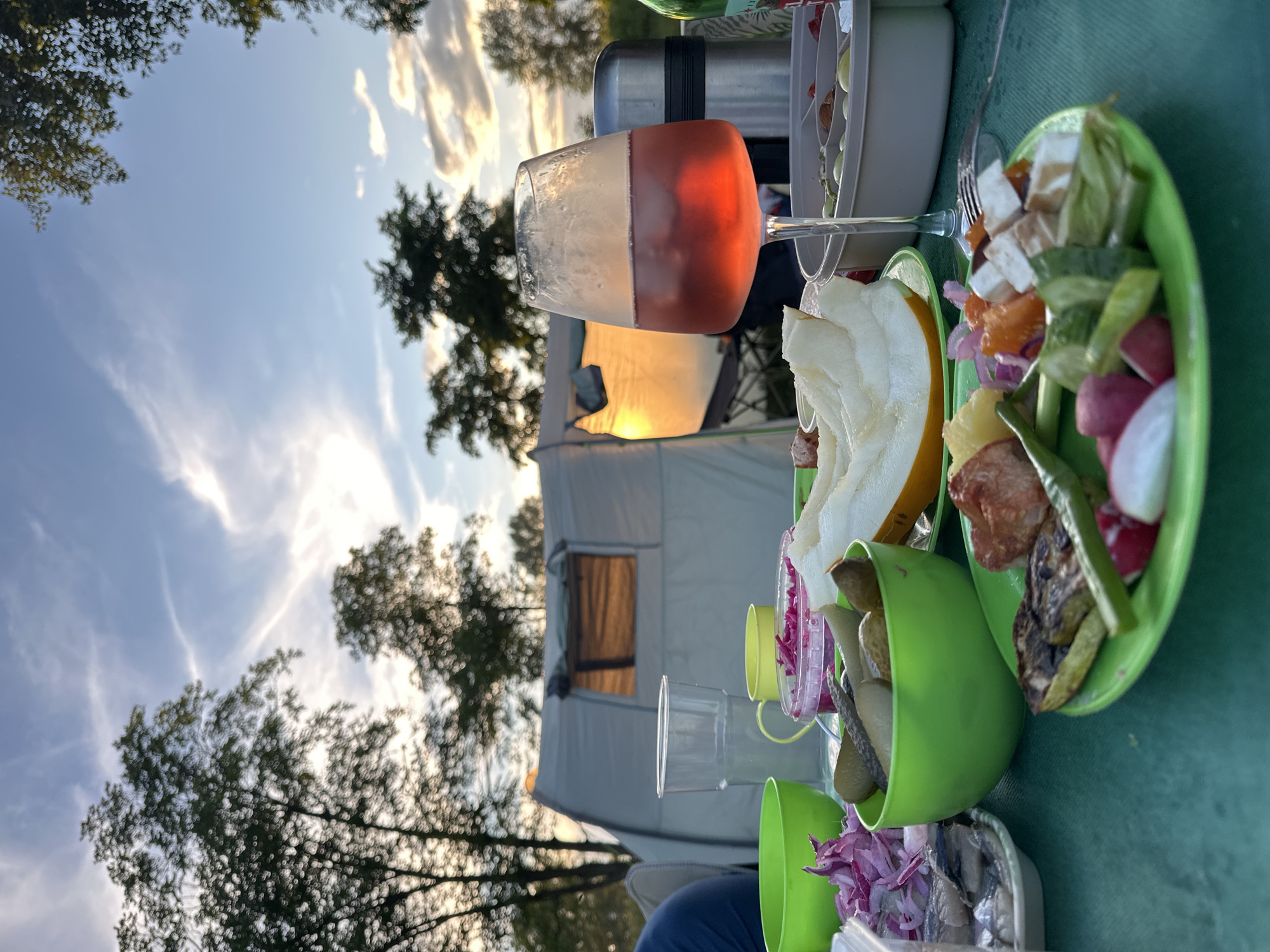 Campsite lunch stop with cold drinks near Noviy, Russia