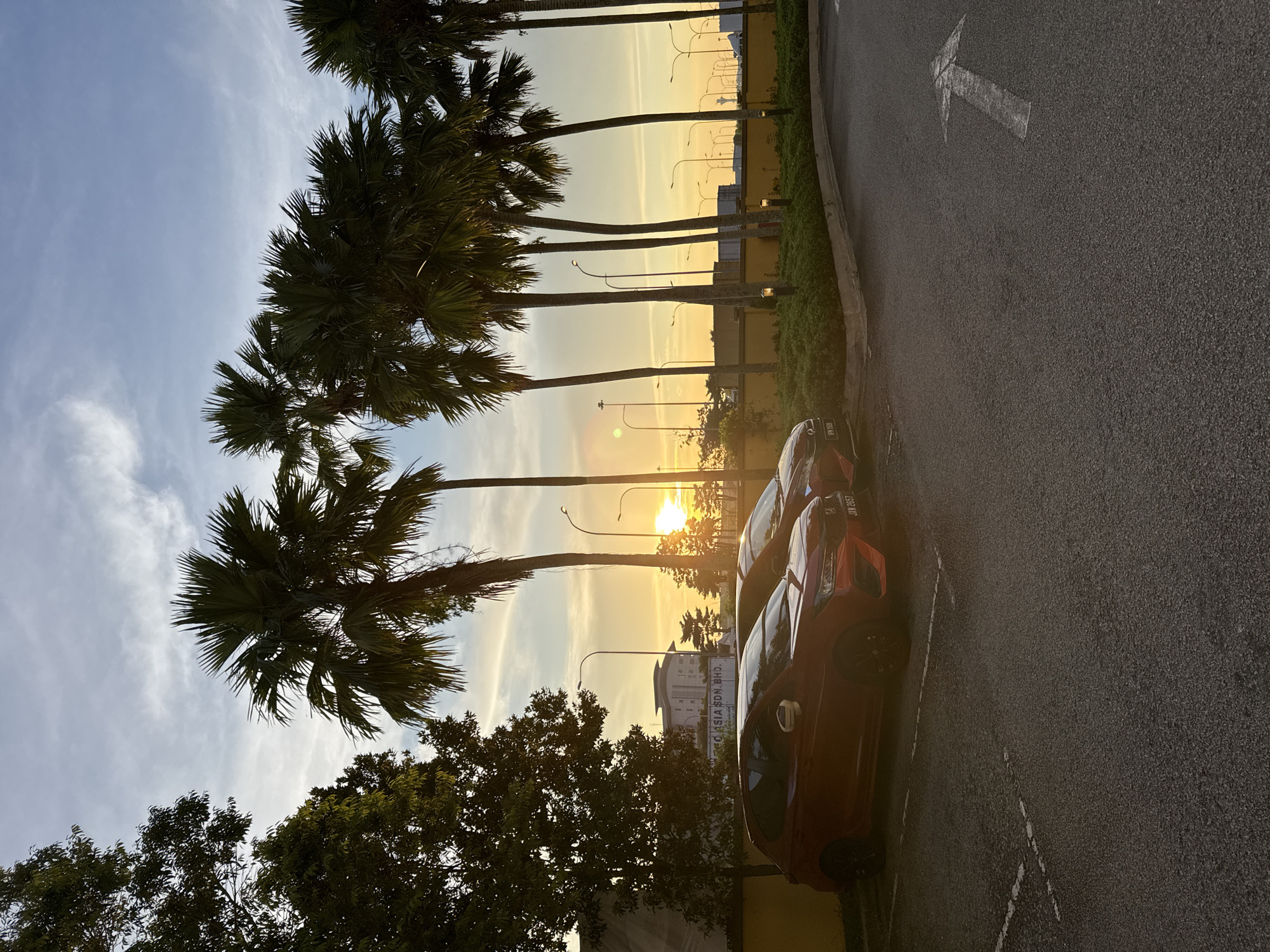 Sunset over KUL Cargo Village and Sepang airport grounds