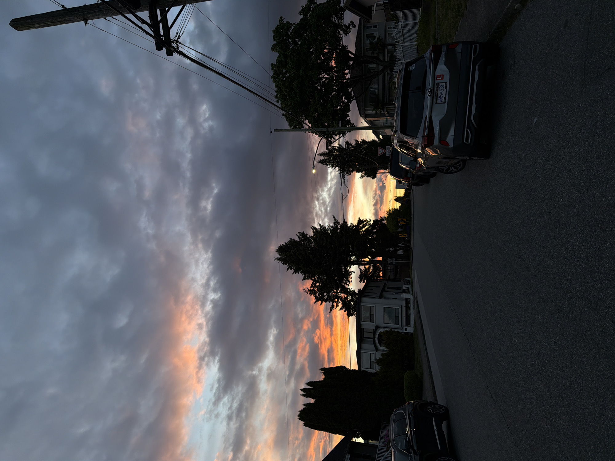 Evening neighborhood scenes captured across Burnaby residential area