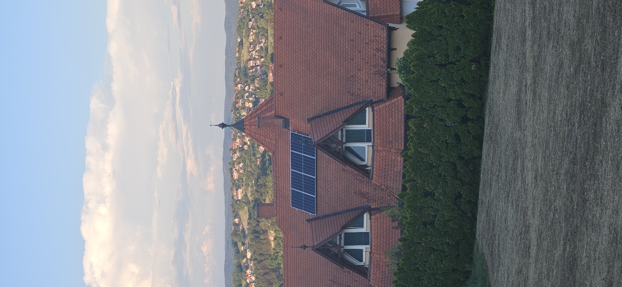 Evening stroll through Hévíz hillside neighborhood, Hungary