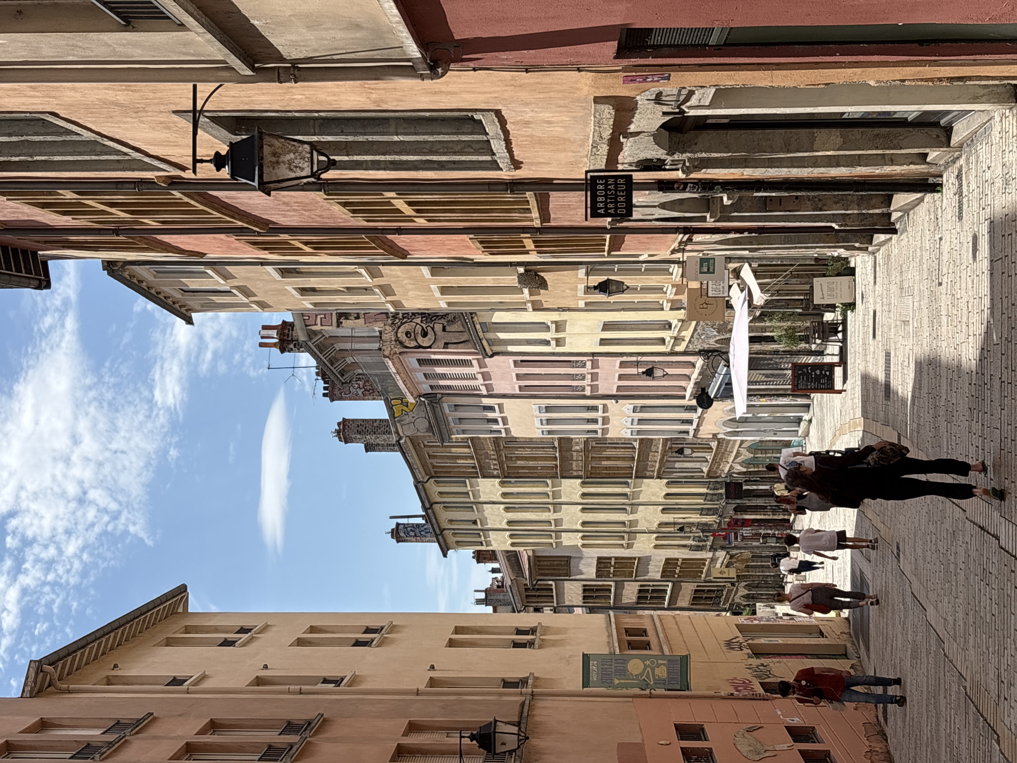Historic Lyon cobblestone streets documented in morning walkthrough