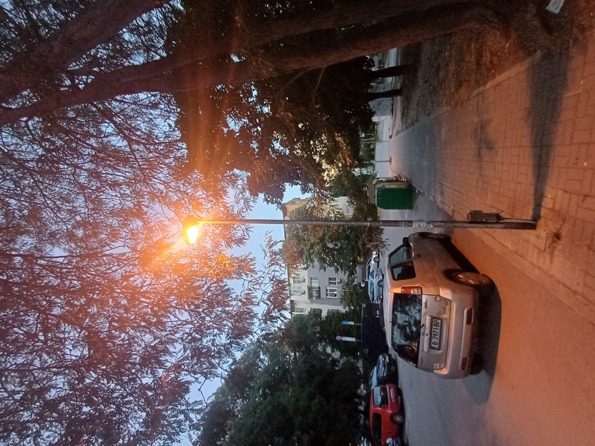 Varna residential streets at dusk, summer evening