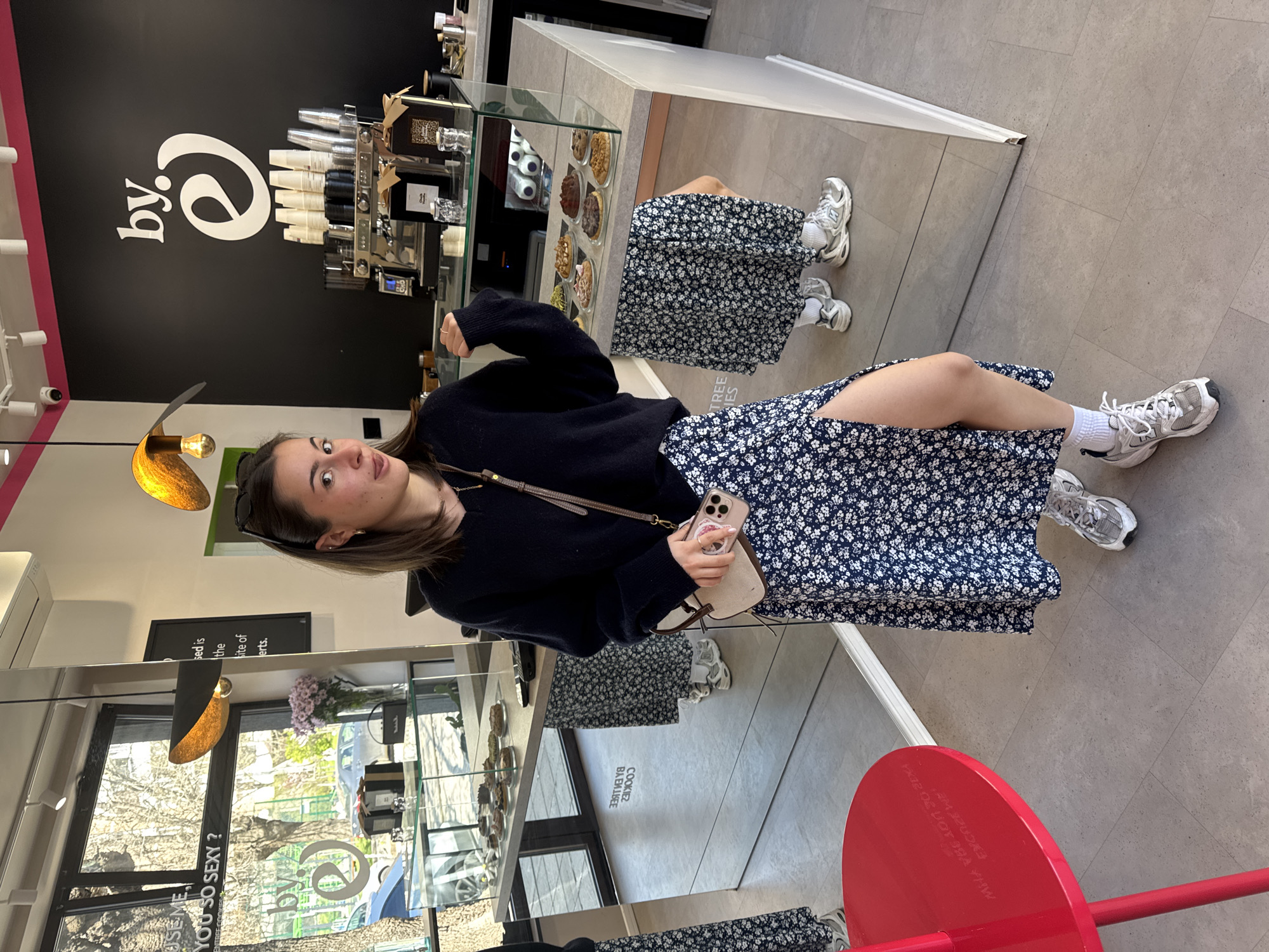 Woman shops at Sofia cookie bakery during morning hours