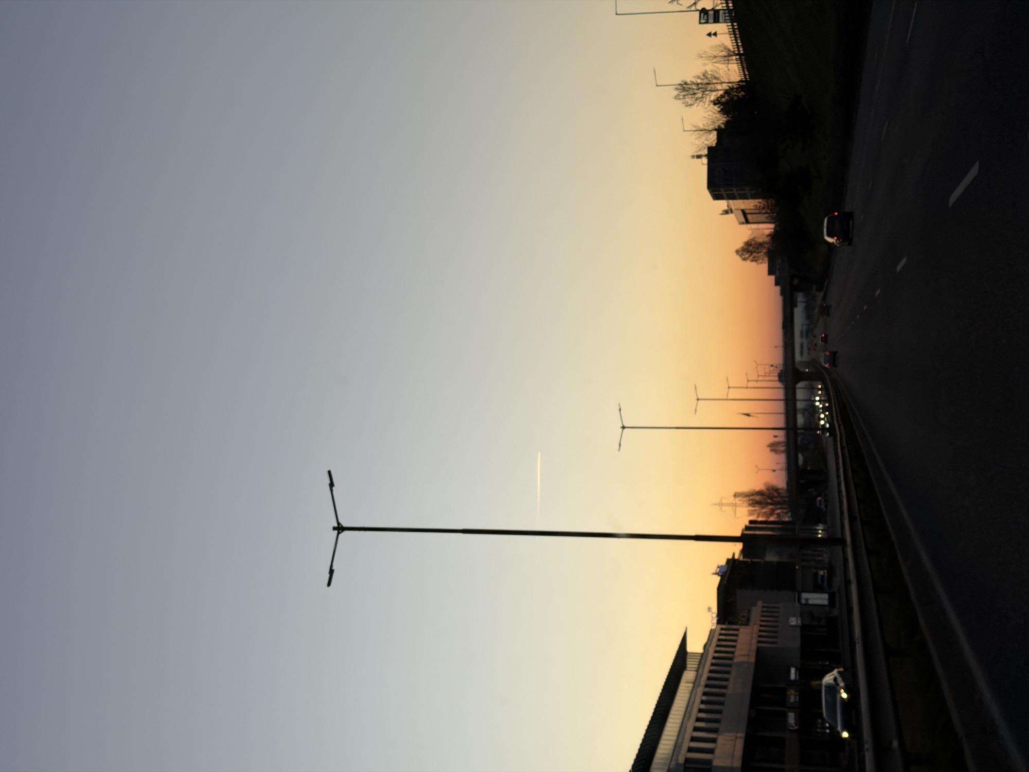 Driver captures sunset photos on Sofia highway