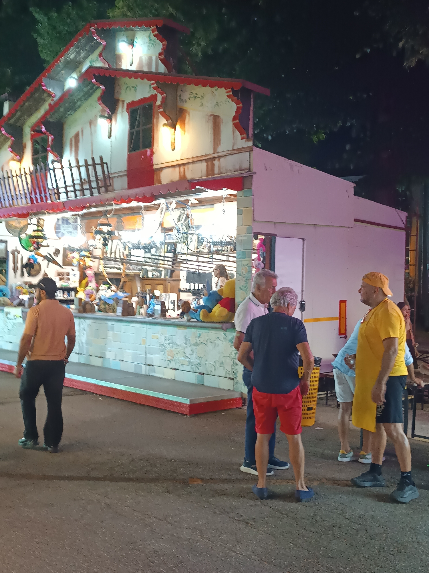 Summer fairground night out in Viadana, Italy