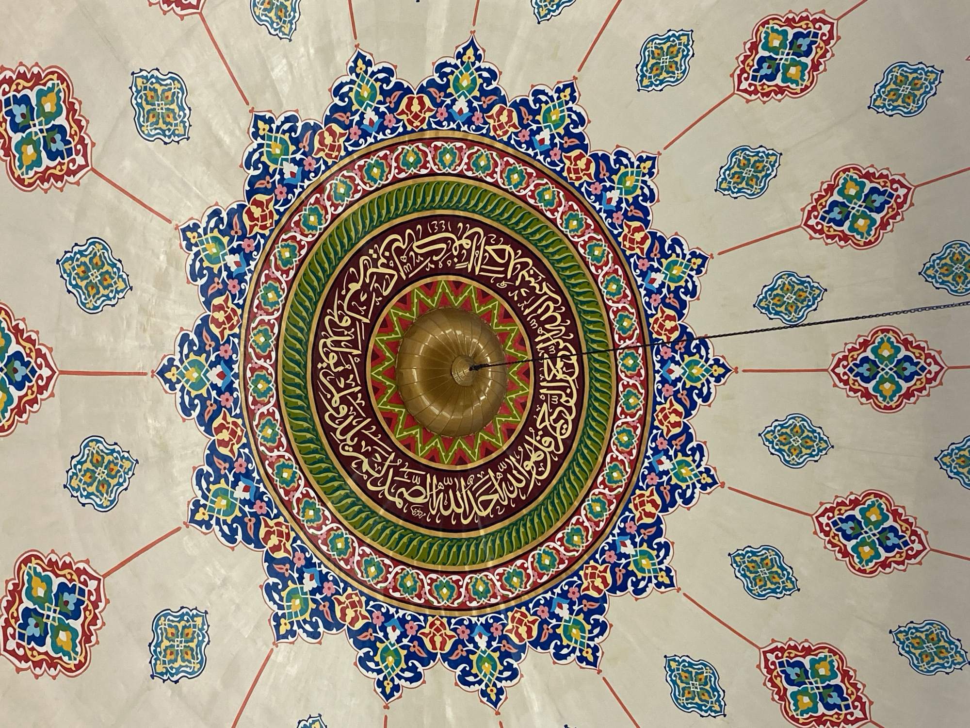 Morning documentation of ornate mosque interiors in Lhokseumawe, Indonesia